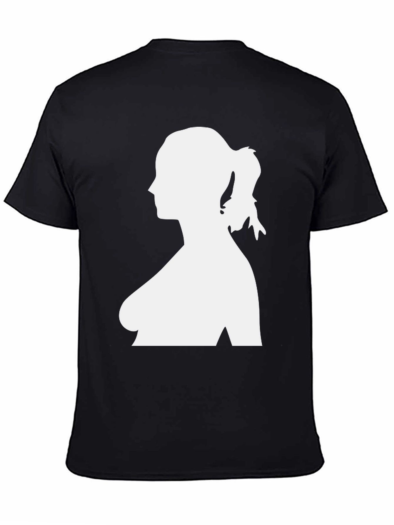 Black Silhouette Graphic Tee - Black Cotton T-Shirt view 4
