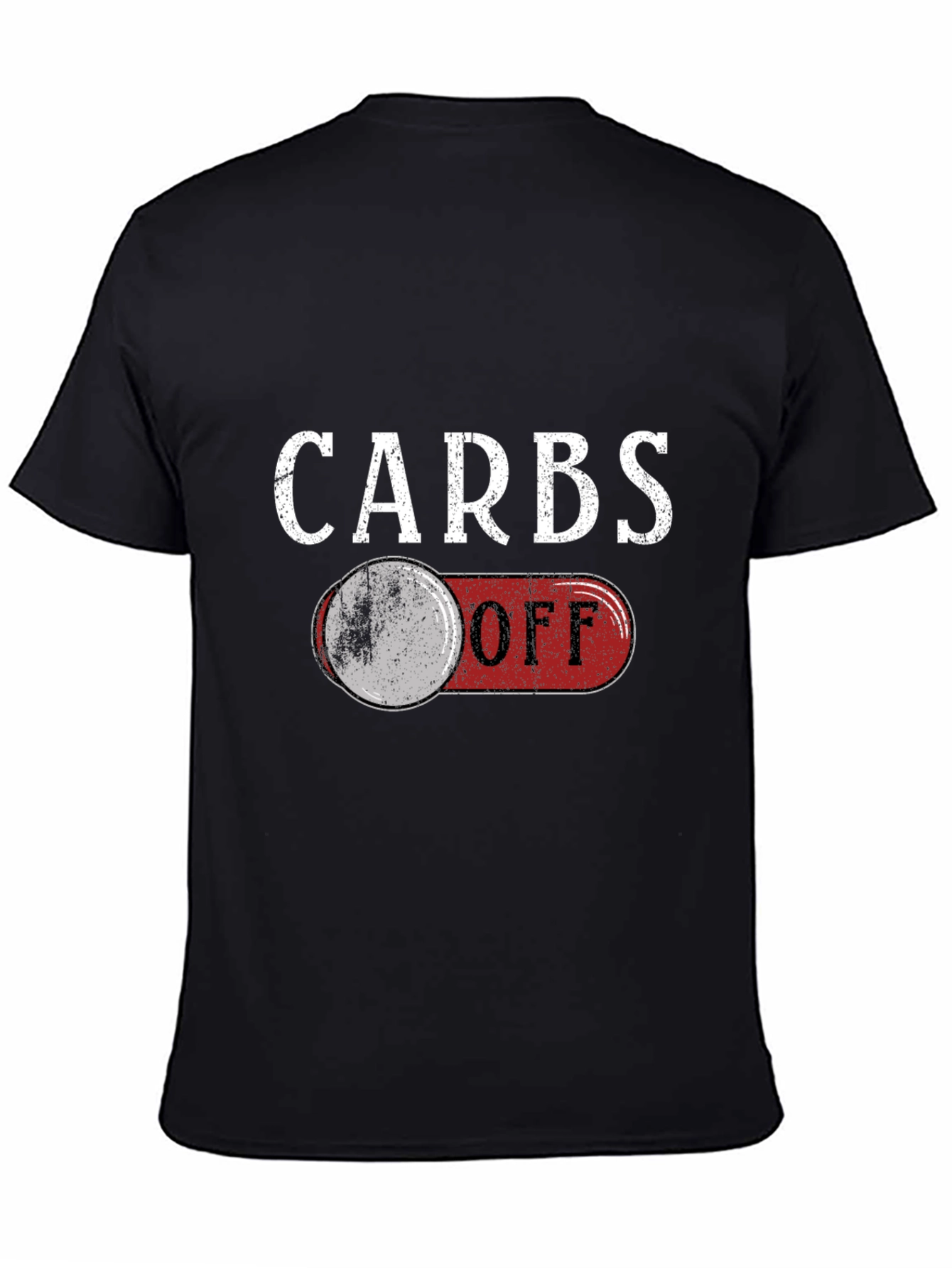 Black Carbs Off Funny Graphic T-Shirt view 4