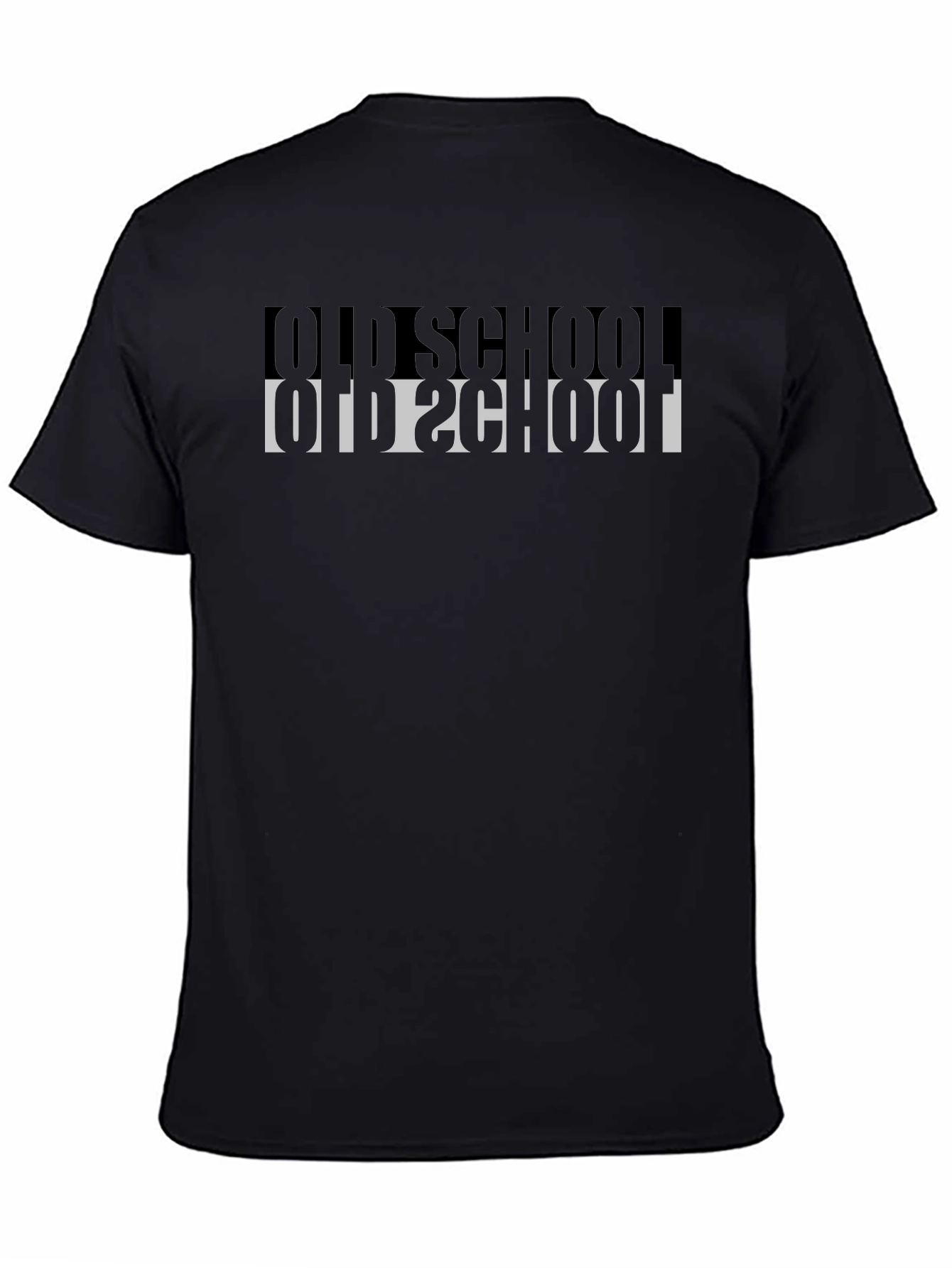Black Old School T-Shirt - Retro Design view 4