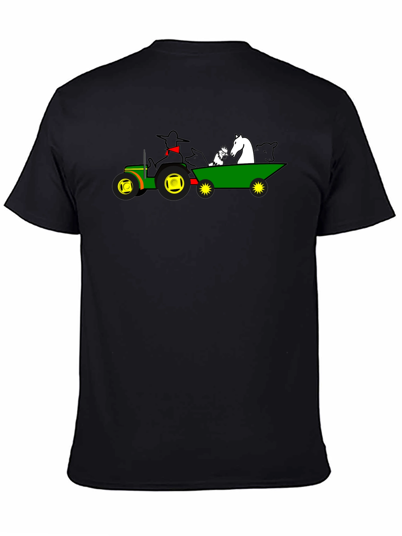 Black Farm Animal Tractor Ride T-Shirt view 4