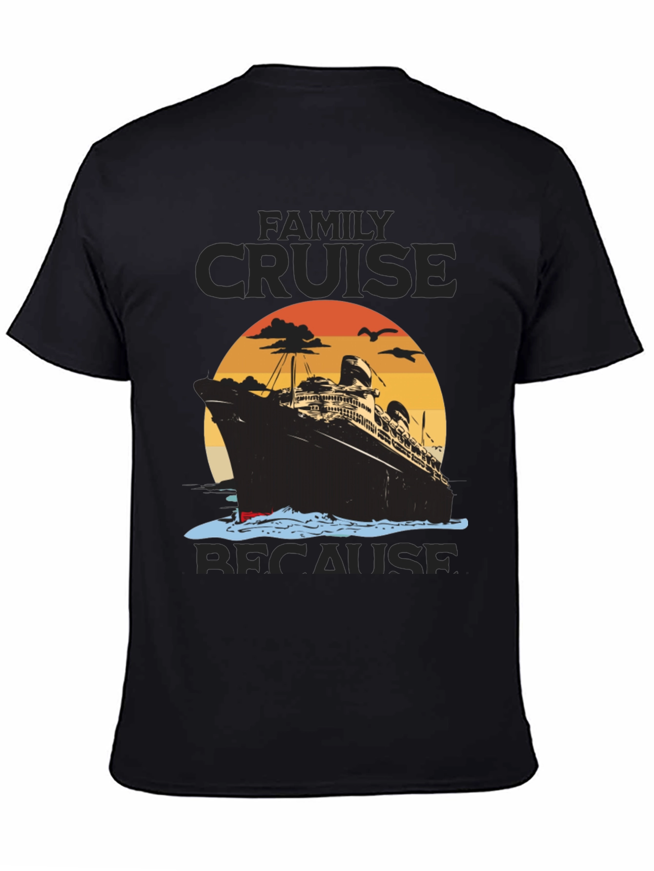 Black Family Cruise T-Shirt, Vacation Trip Tee view 4