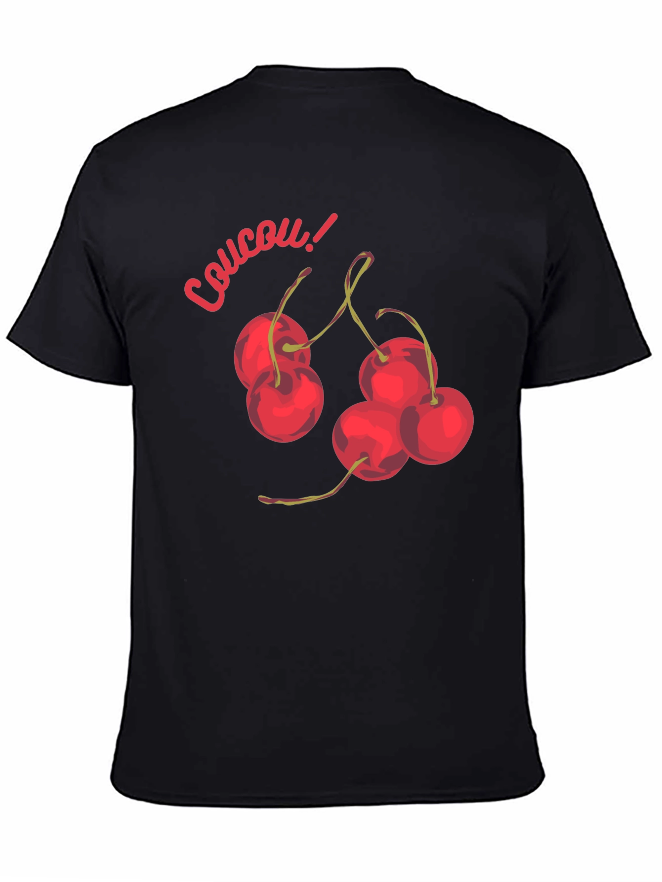 Black Coucou Cherries Black Graphic T-Shirt view 4