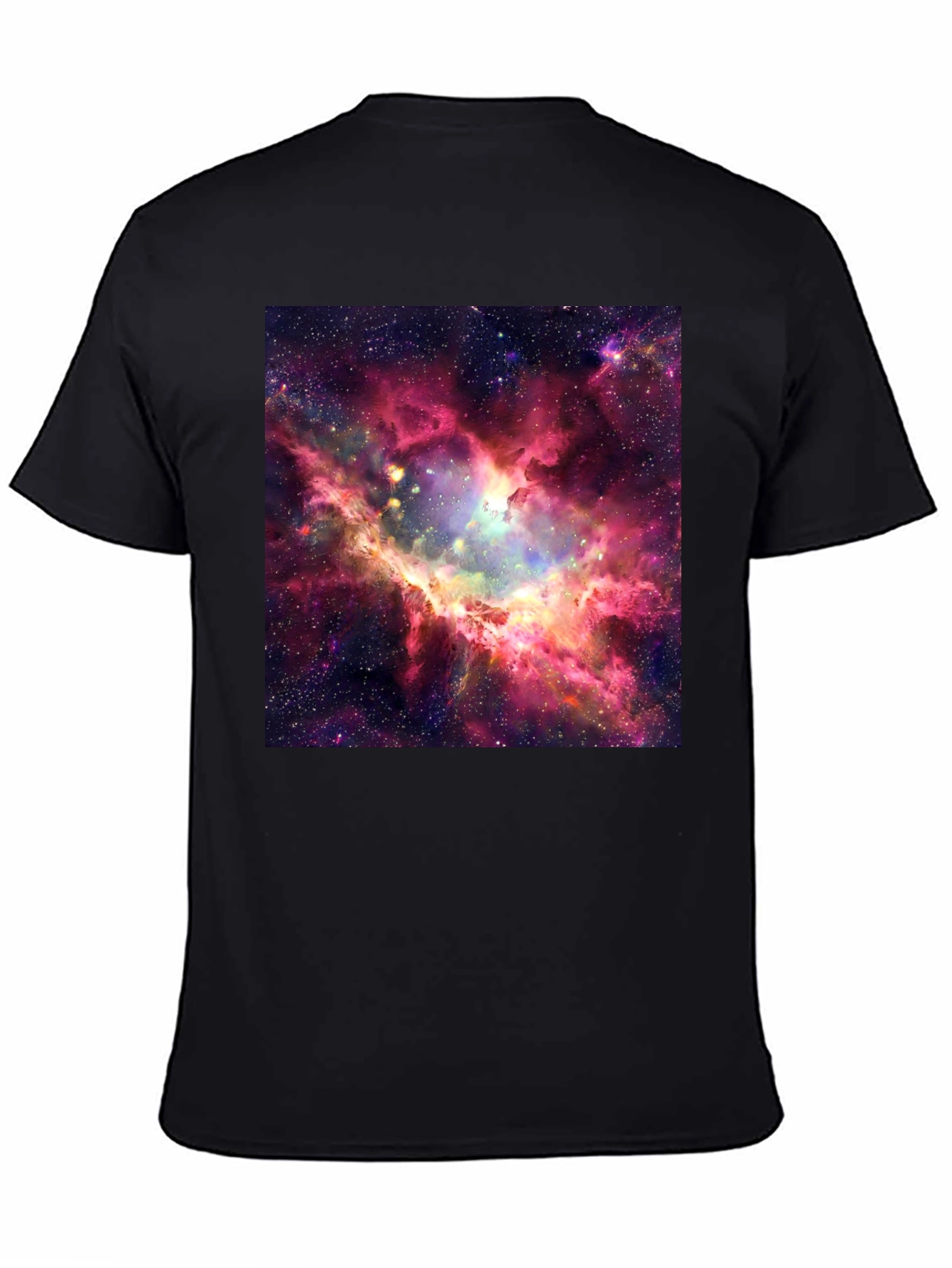 Black Nebula Print Black T-Shirt view 4