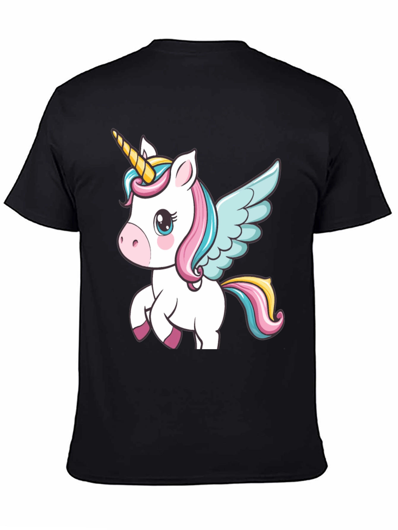 Black Unicorn Graphic Black T-Shirt view 4