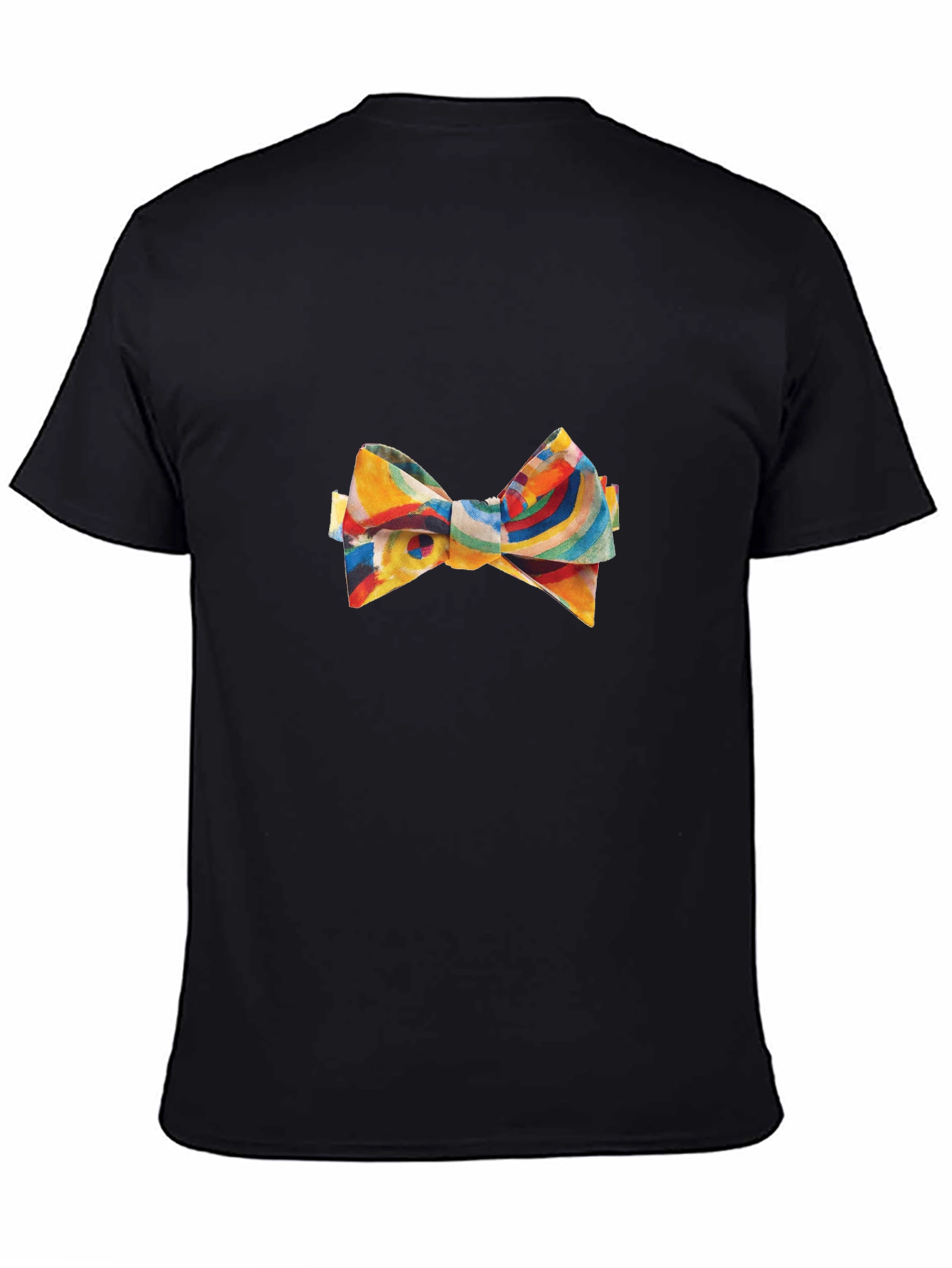 Black Abstract Bow Tie Graphic Black Tee view 4