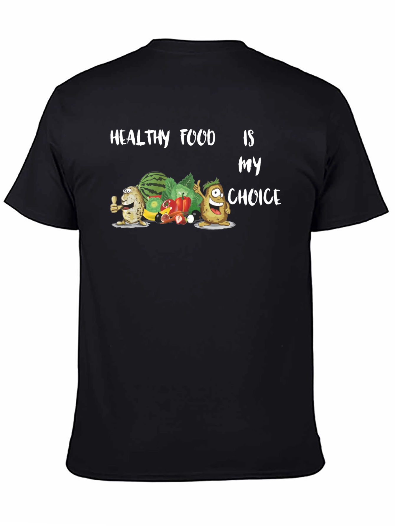 Black Healthy Food Choice T-Shirt - Black view 4