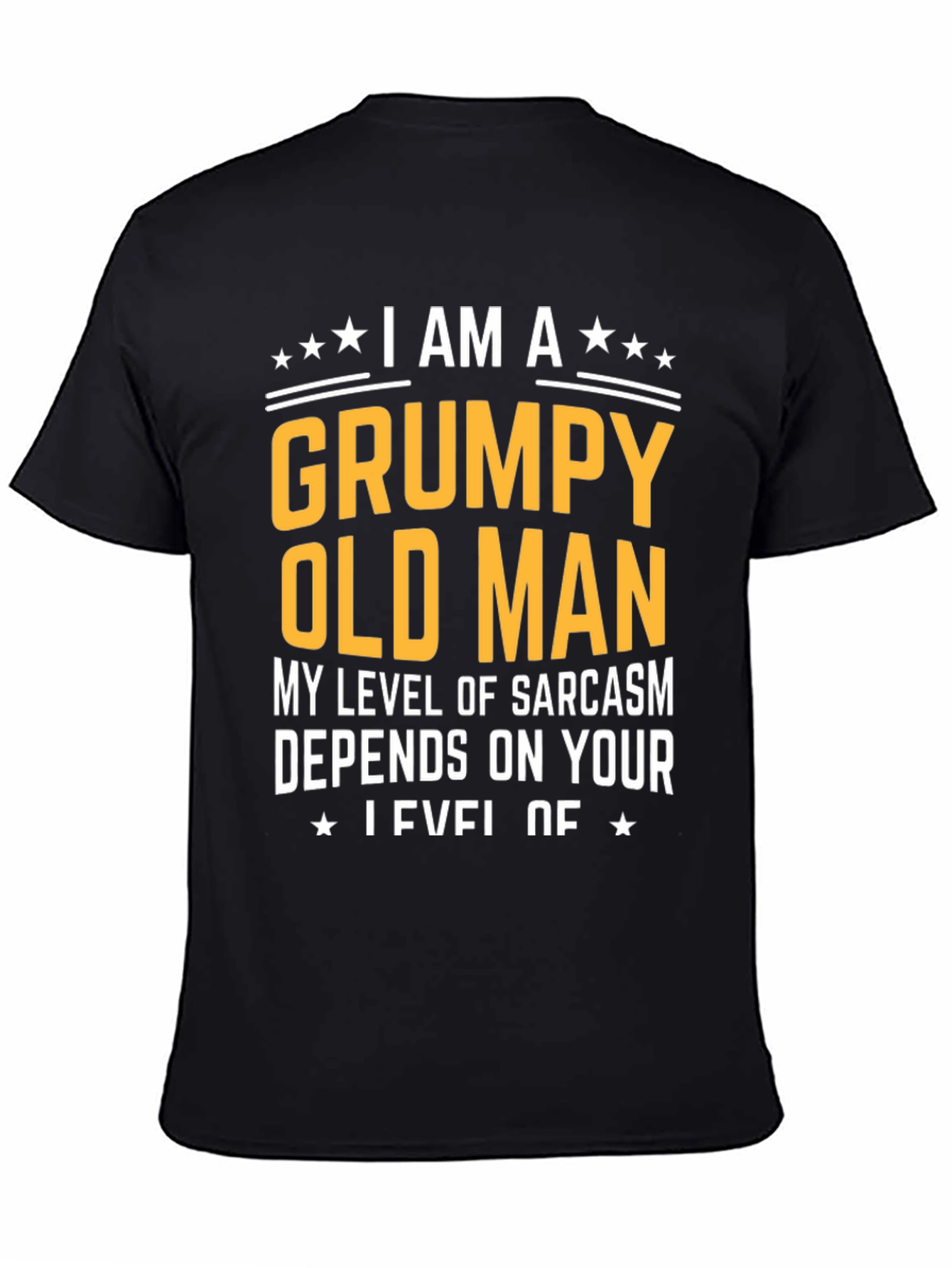 Black Grumpy Old Man Sarcasm T-Shirt - Funny Novelty Tee view 4