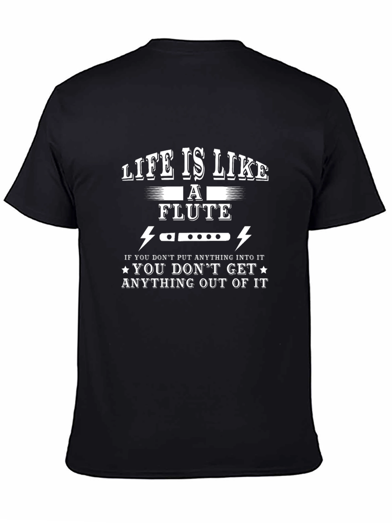 Black Life is Like a Flute Funny T-Shirt view 4