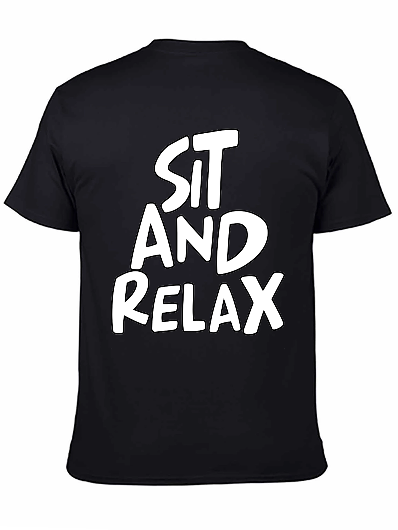Black Sit and Relax Black T-Shirt Casual Wear view 4