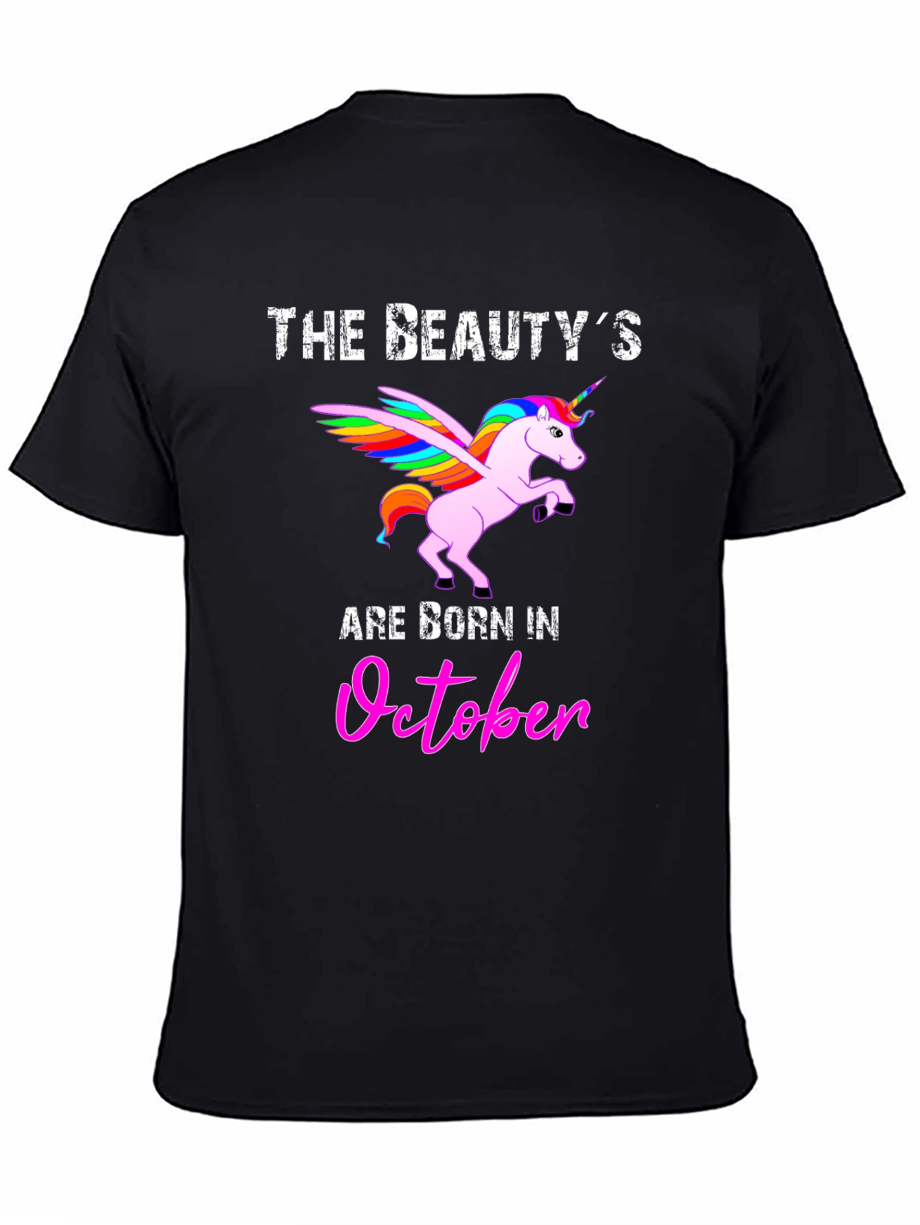 Black Beauty Born in October Graphic T-Shirt view 4