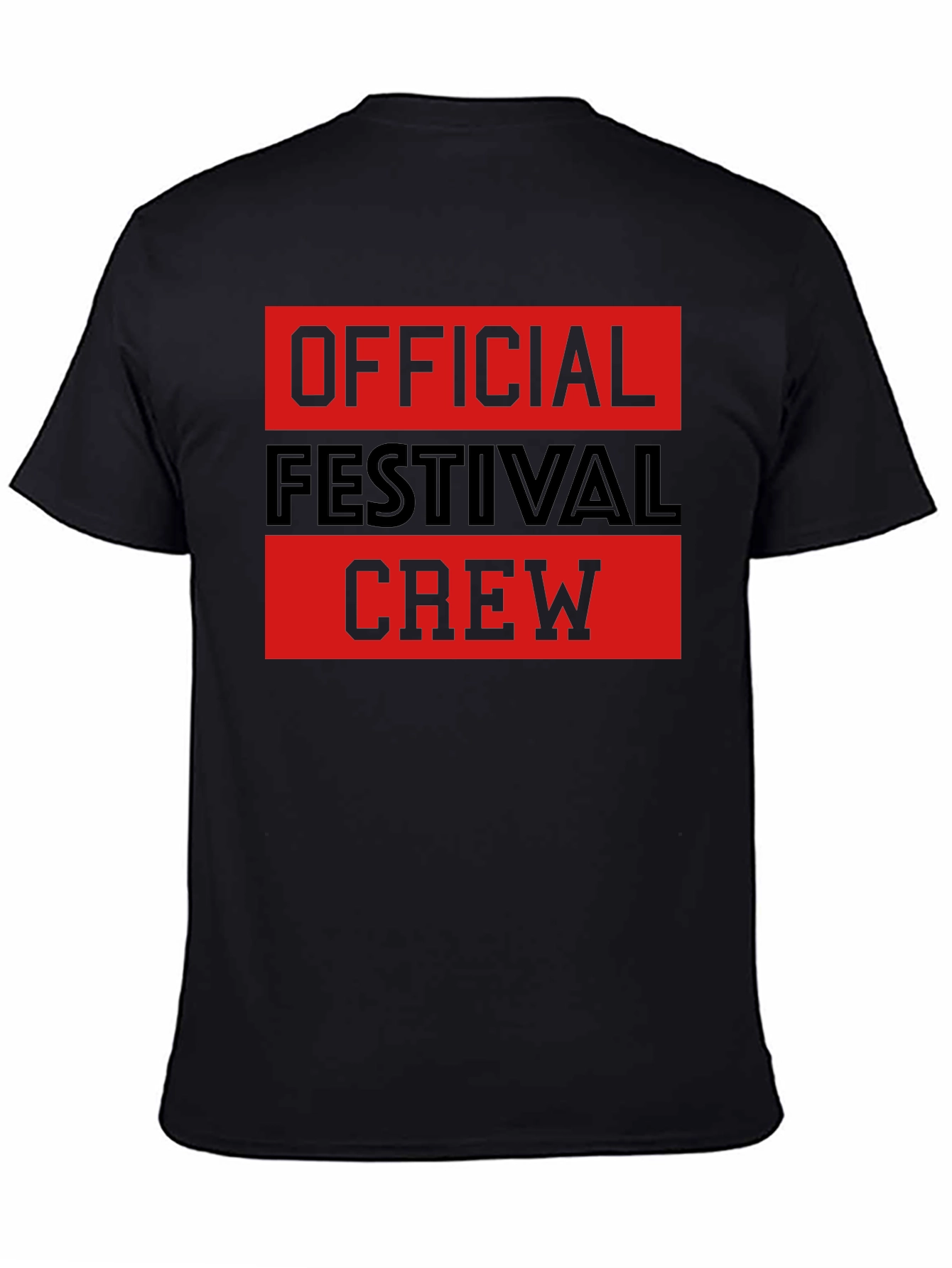 Black Official Festival Crew Black Graphic T-Shirt view 4
