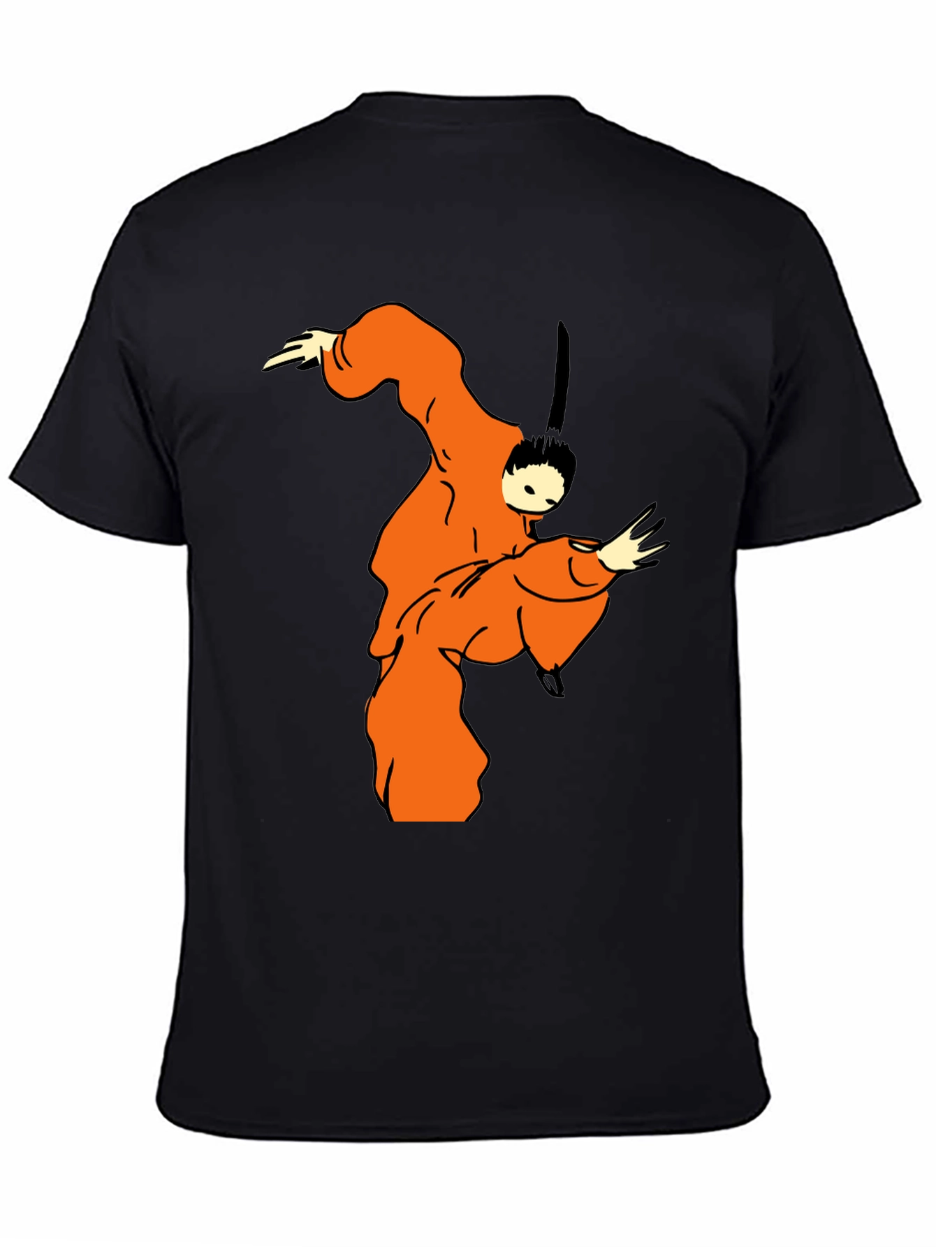 Black Samurai Style Graphic Tee - Black view 4