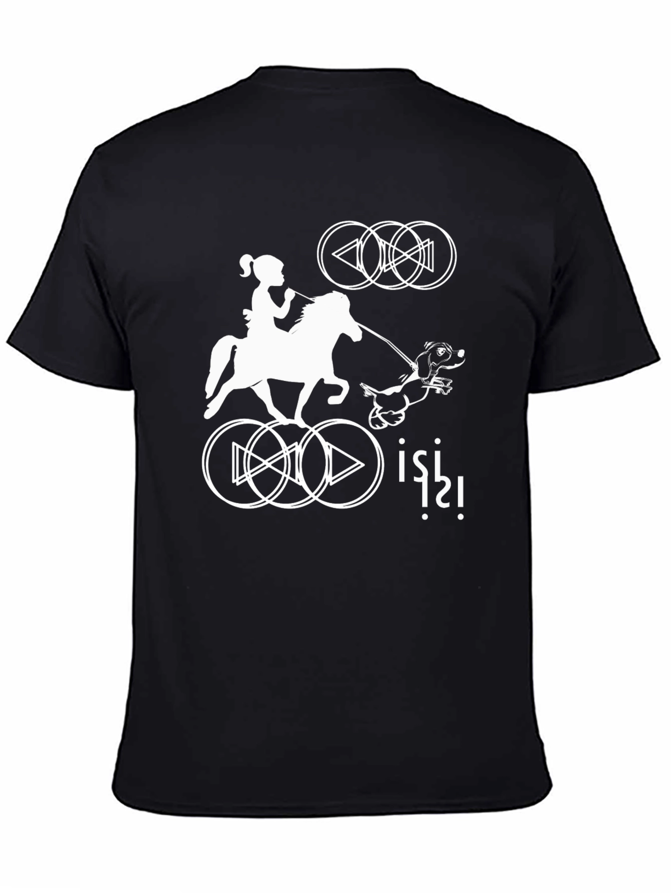 Black Novelty Graphic Tee - Girl, Horse & Hound view 4