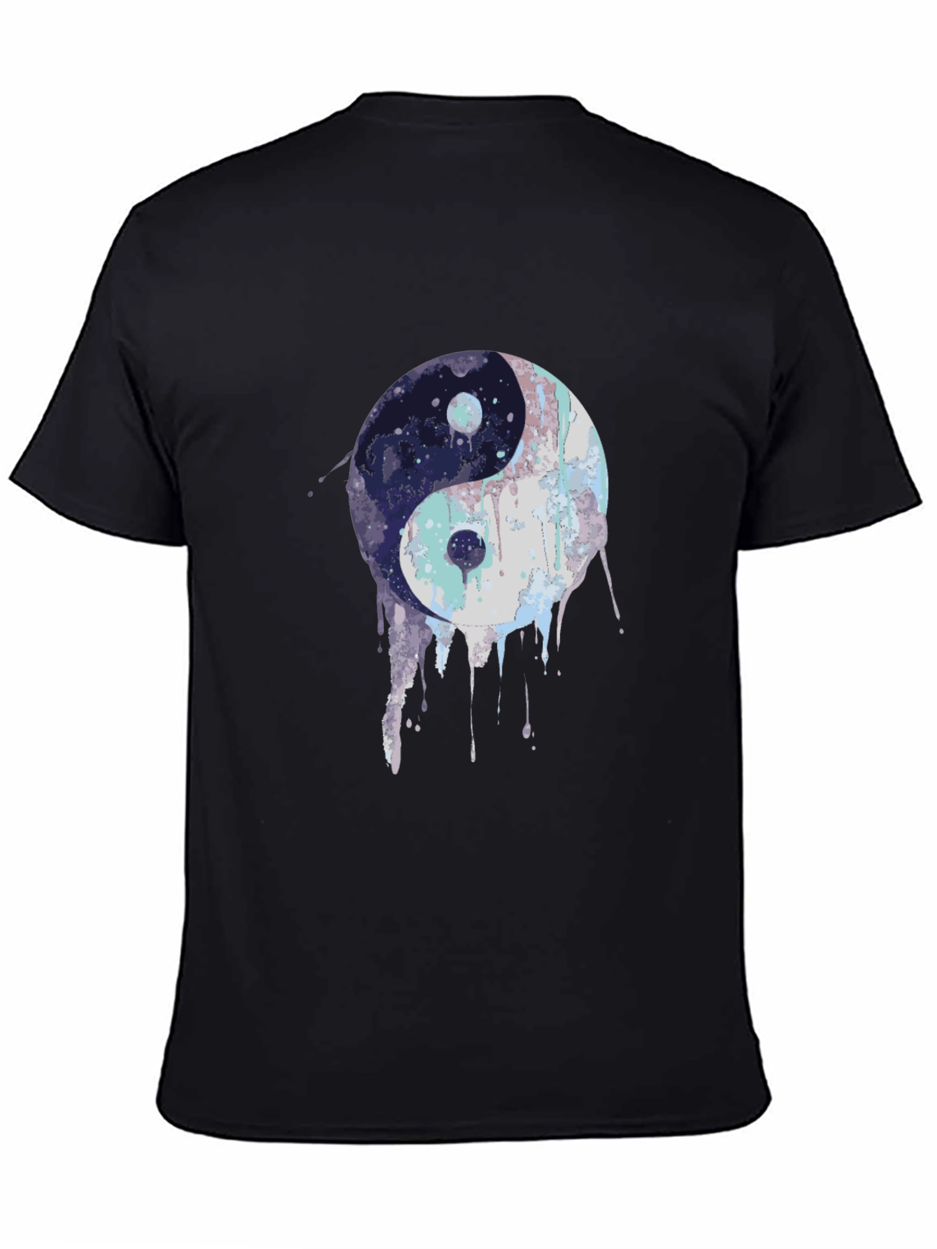 Black Yin Yang Graphic Black T-Shirt view 4