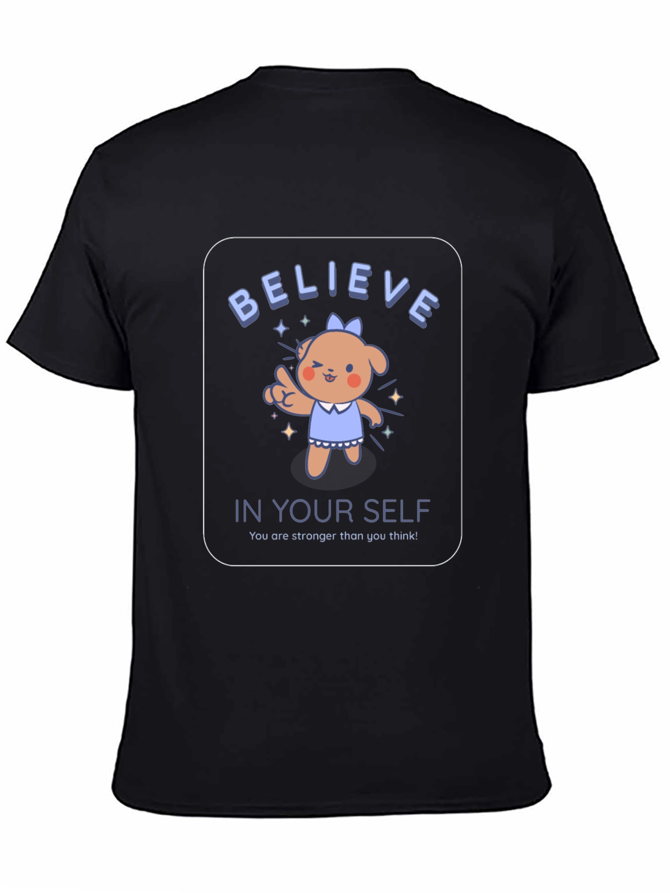 Black Believe In Yourself Graphic Tee view 4