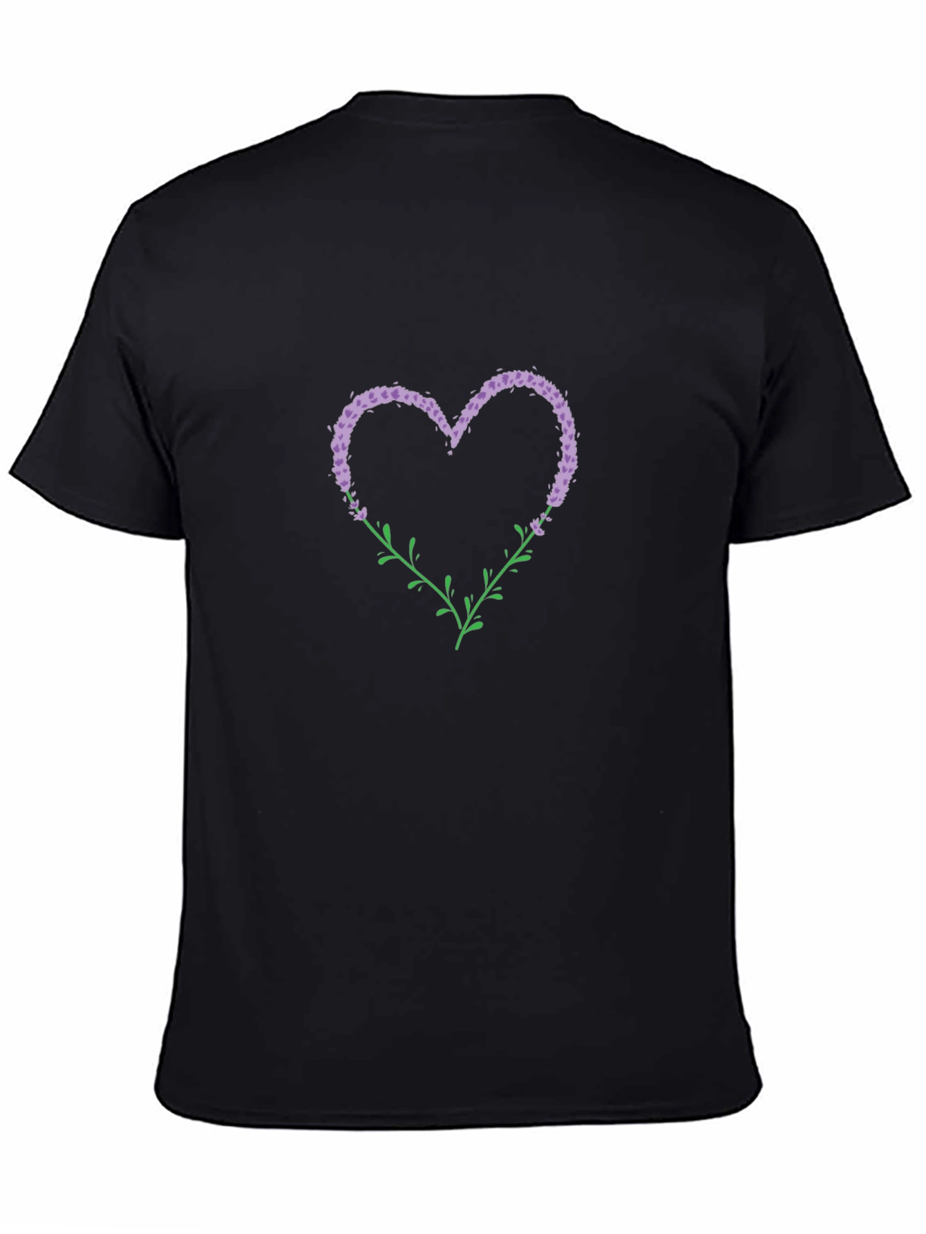 Black Floral Heart Graphic Tee - Black view 4