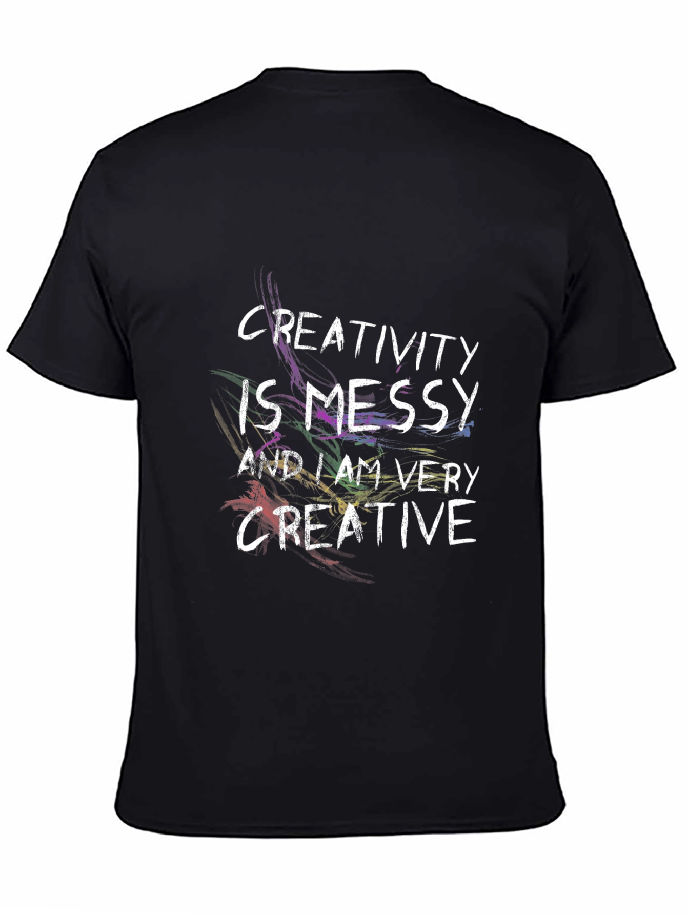 Black Creativity is Messy T-Shirt - Mens Black Tee view 4