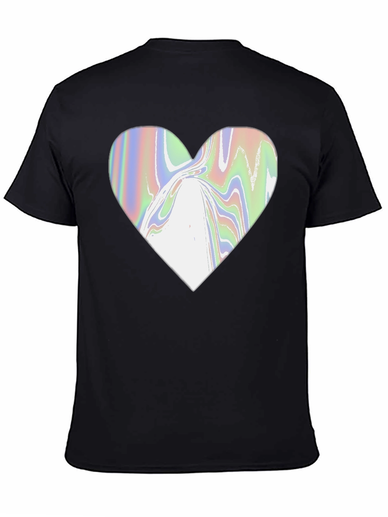 Black Abstract Heart Graphic Tee - Modern Black T-Shirt view 4