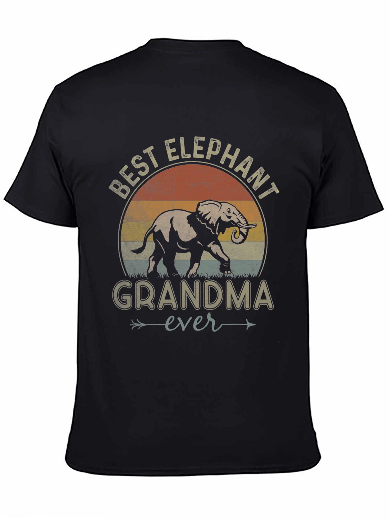 Black Best Elephant Grandma Ever Graphic Tee view 4