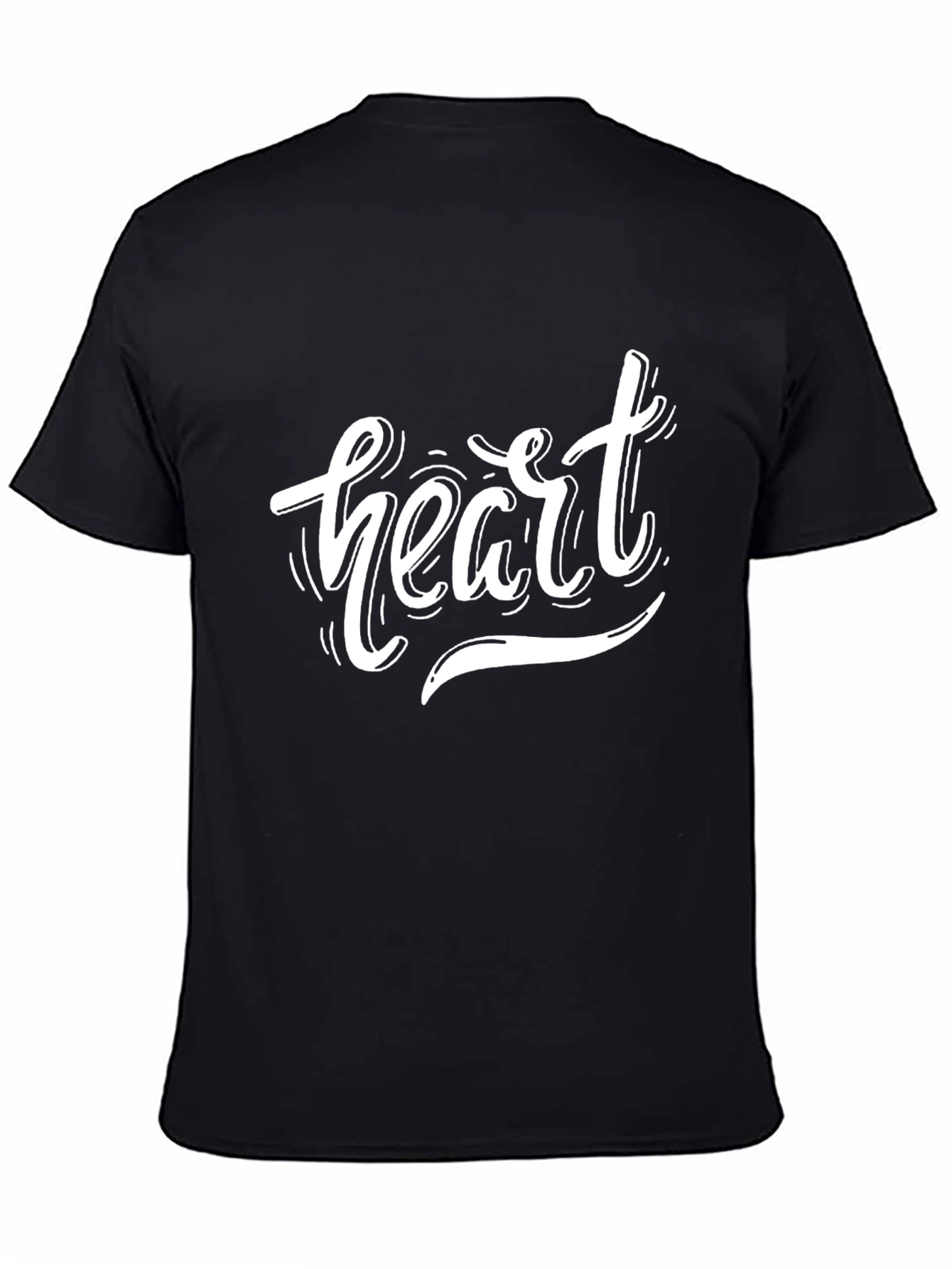Black Heart Graphic Black T-Shirt, Stylish Men's Tee view 4