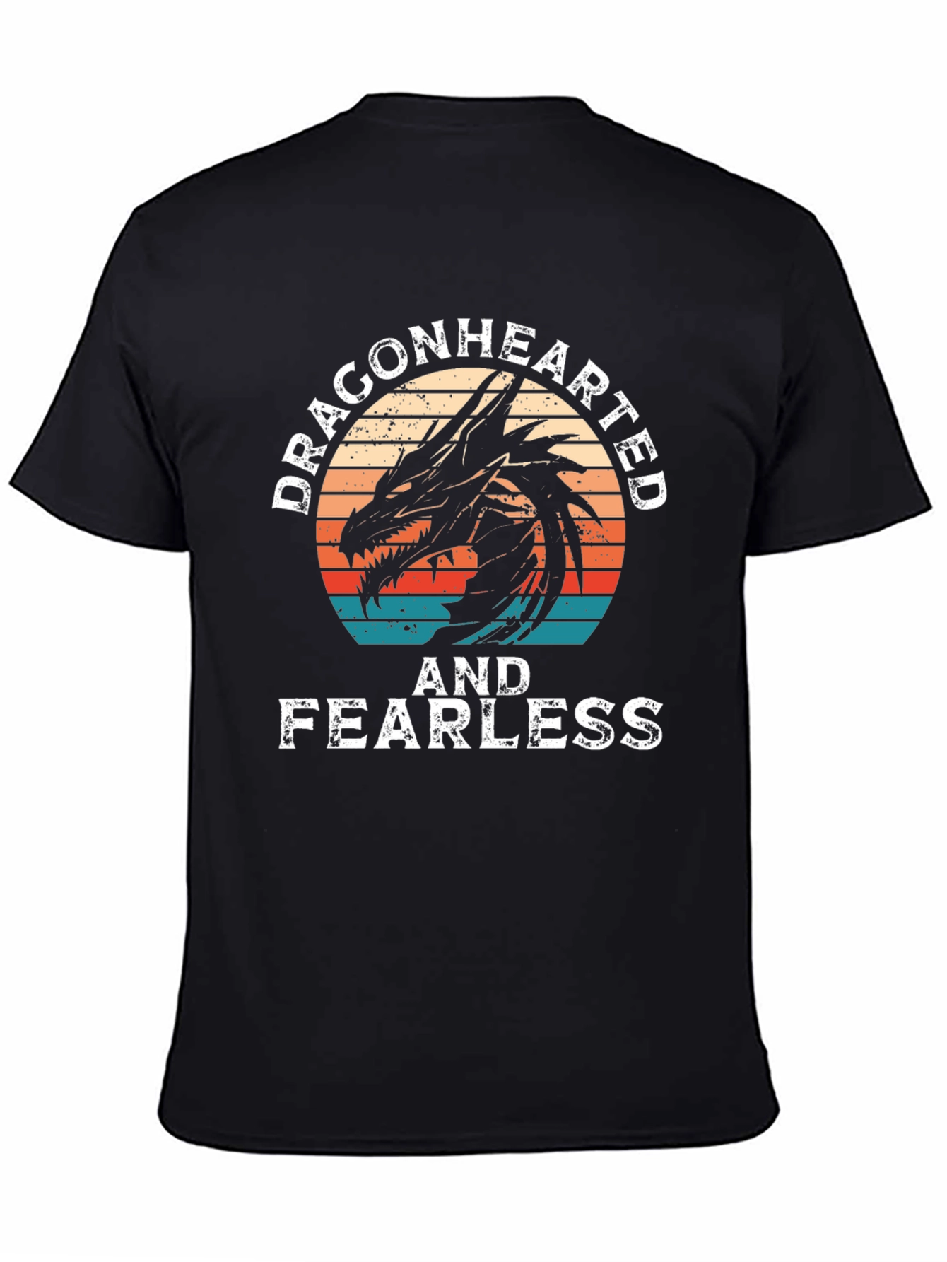 Black Dragonhearted & Fearless Graphic T-Shirt view 4