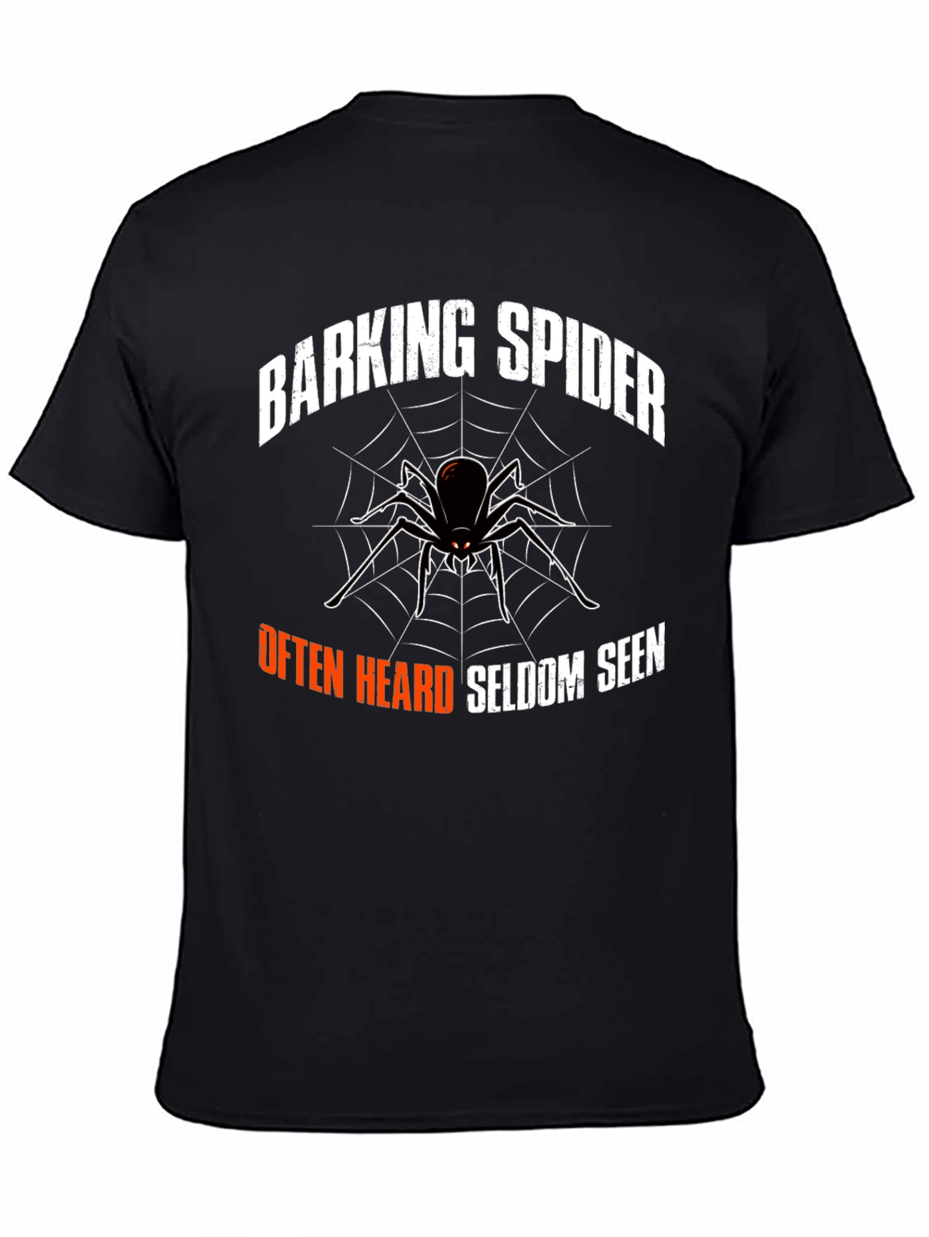 Black Barking Spider Graphic Tee - Funny Arachnid T-Shirt view 4