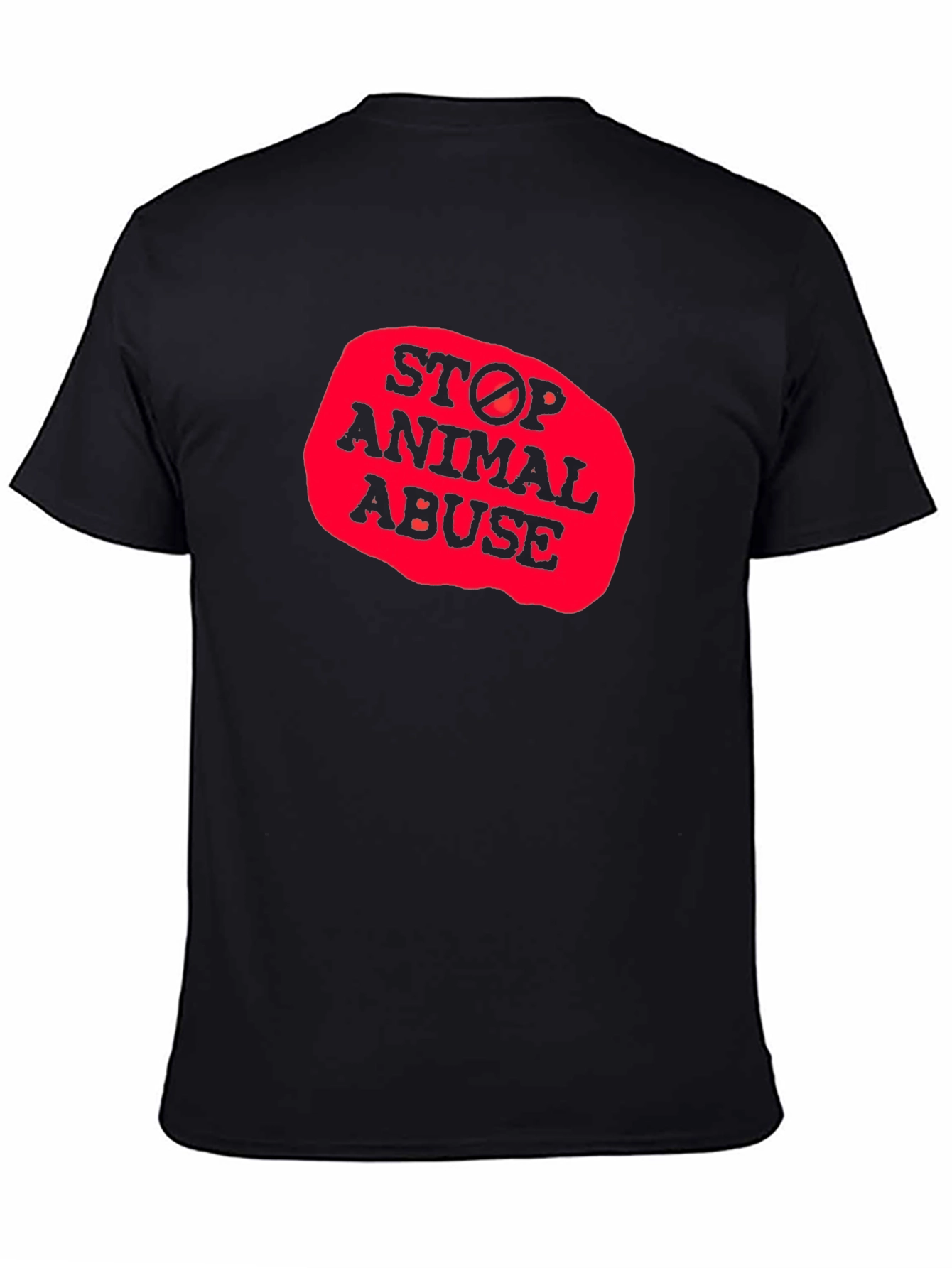 Black Stop Animal Abuse Graphic T-Shirt view 4