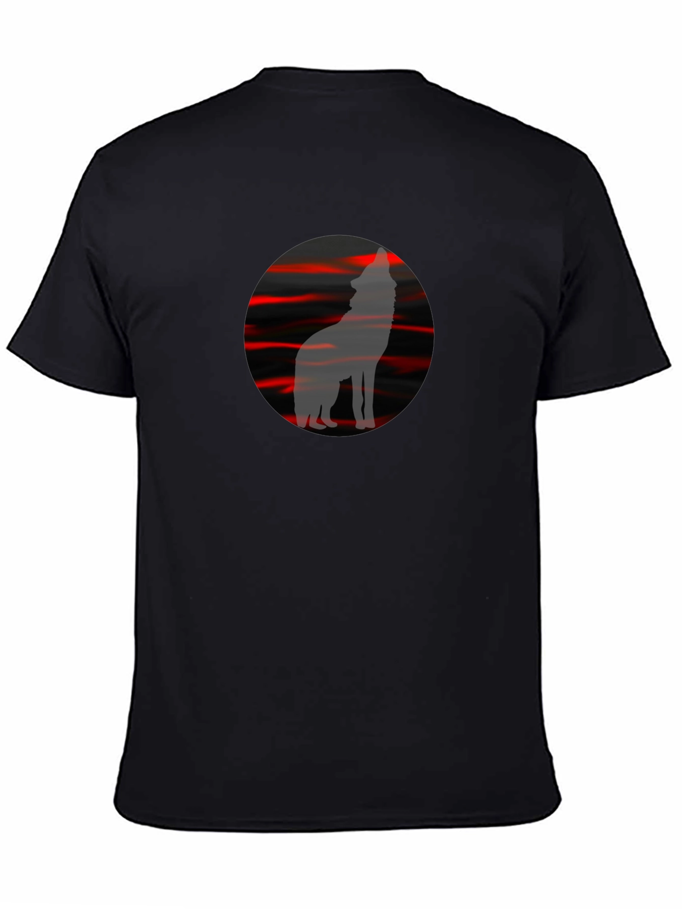 Black Wolf Silhouette Graphic Tee - Black view 4