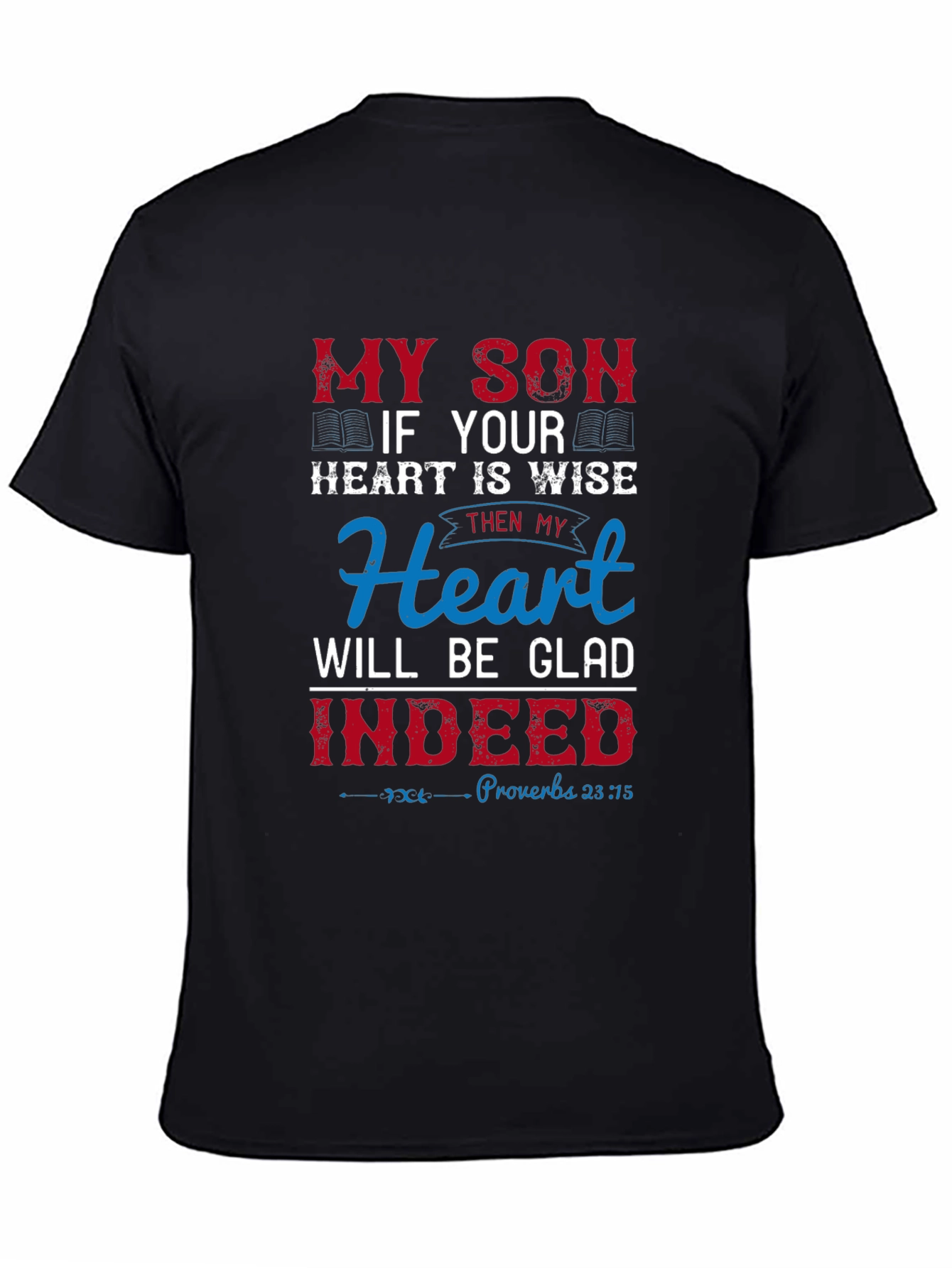 Black My Son Heart is Wise Graphic T-Shirt view 4