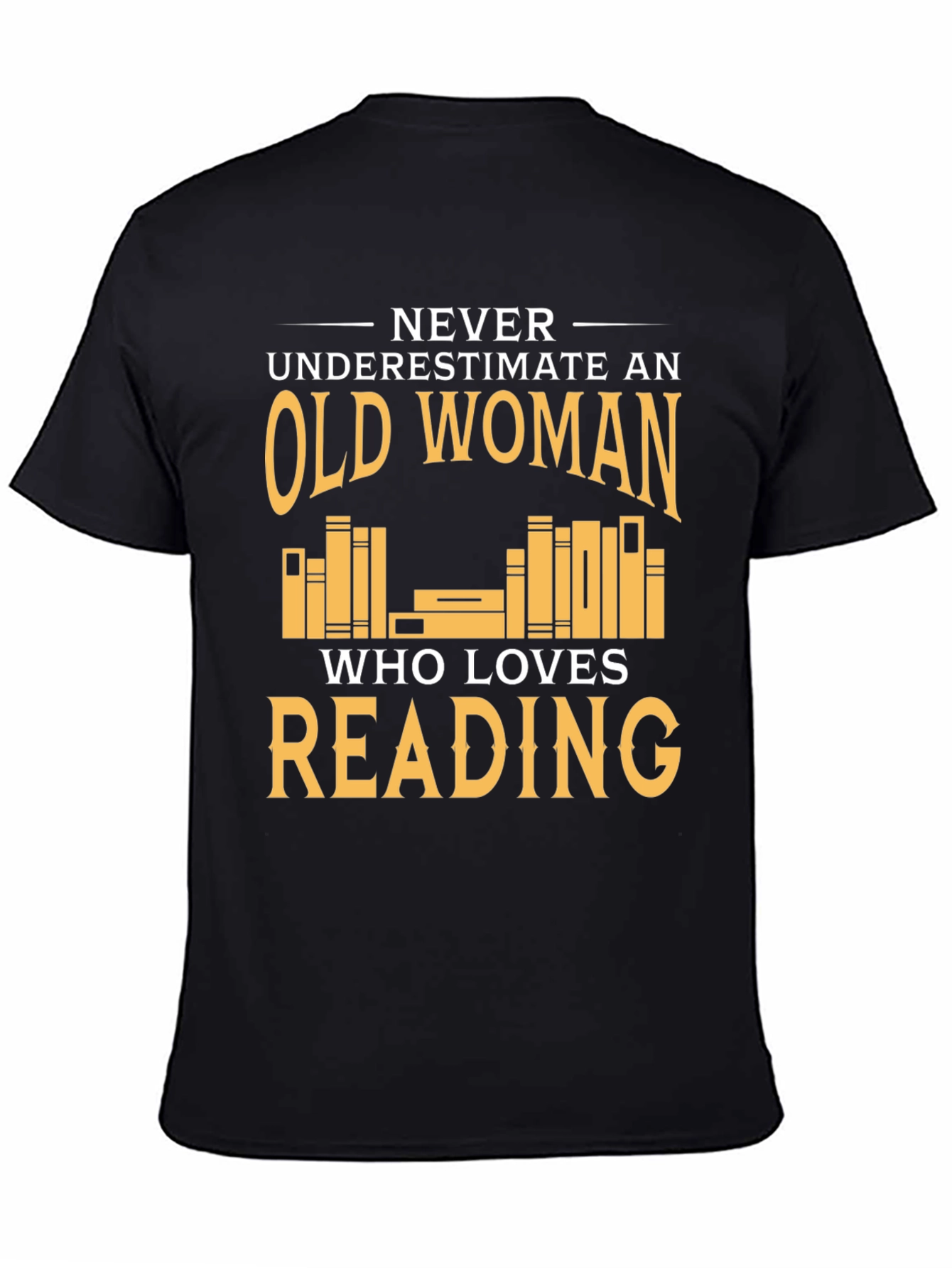 Black Funny Old Woman Reading T-Shirt view 4