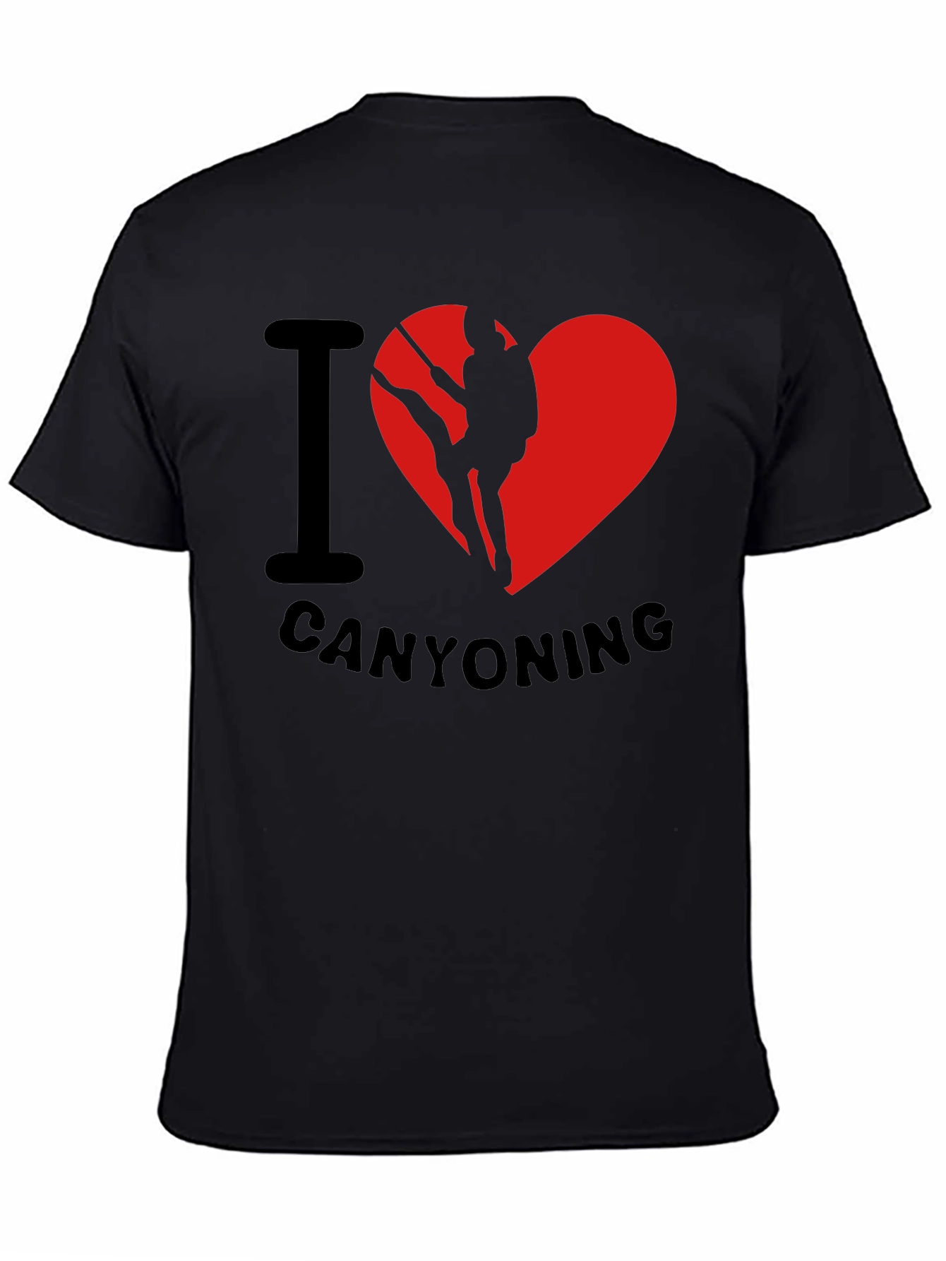 Black I Love Canyoning T-Shirt - Adventure Tee view 4