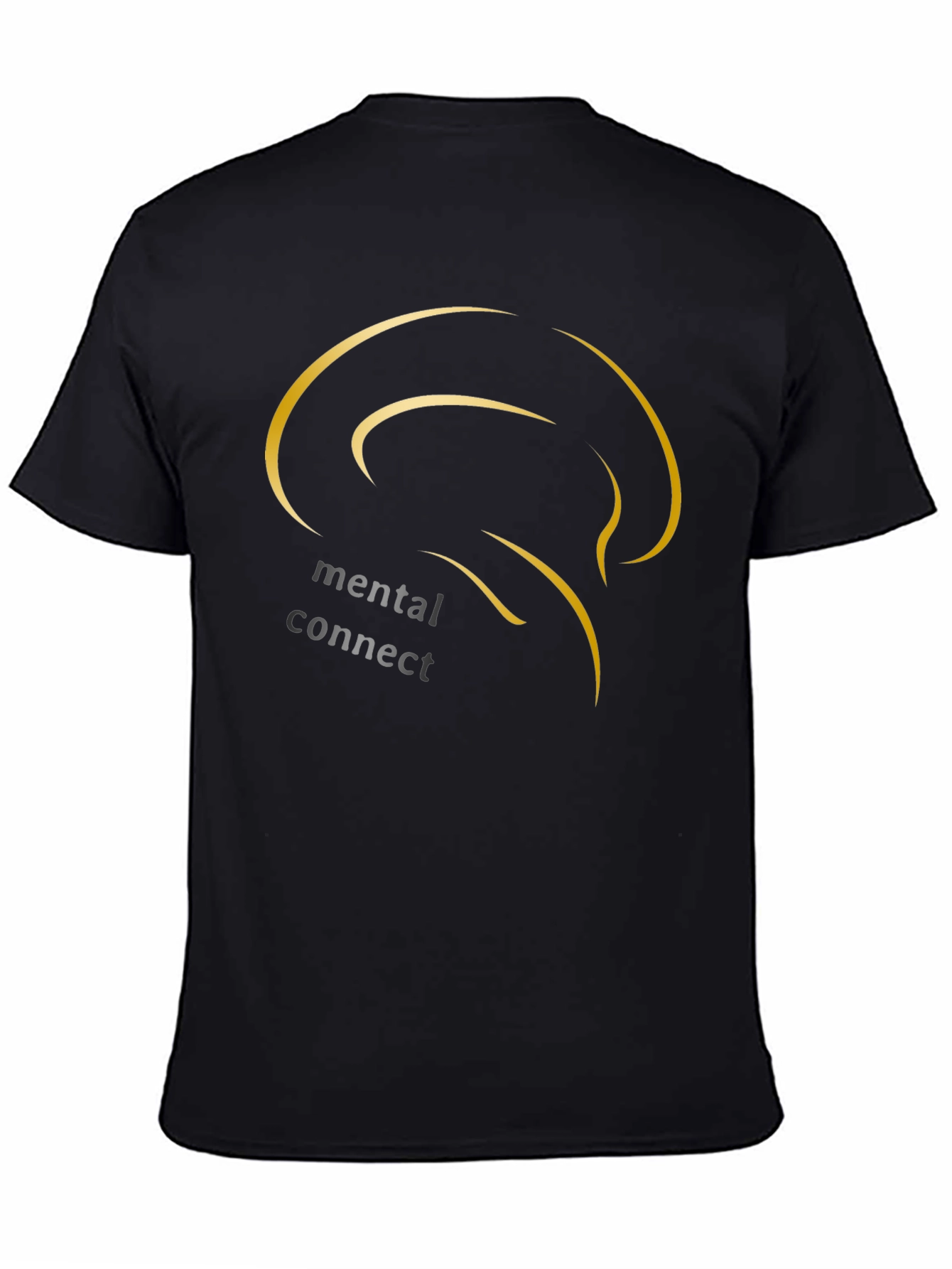 Black Mental Connect Black T-Shirt view 4