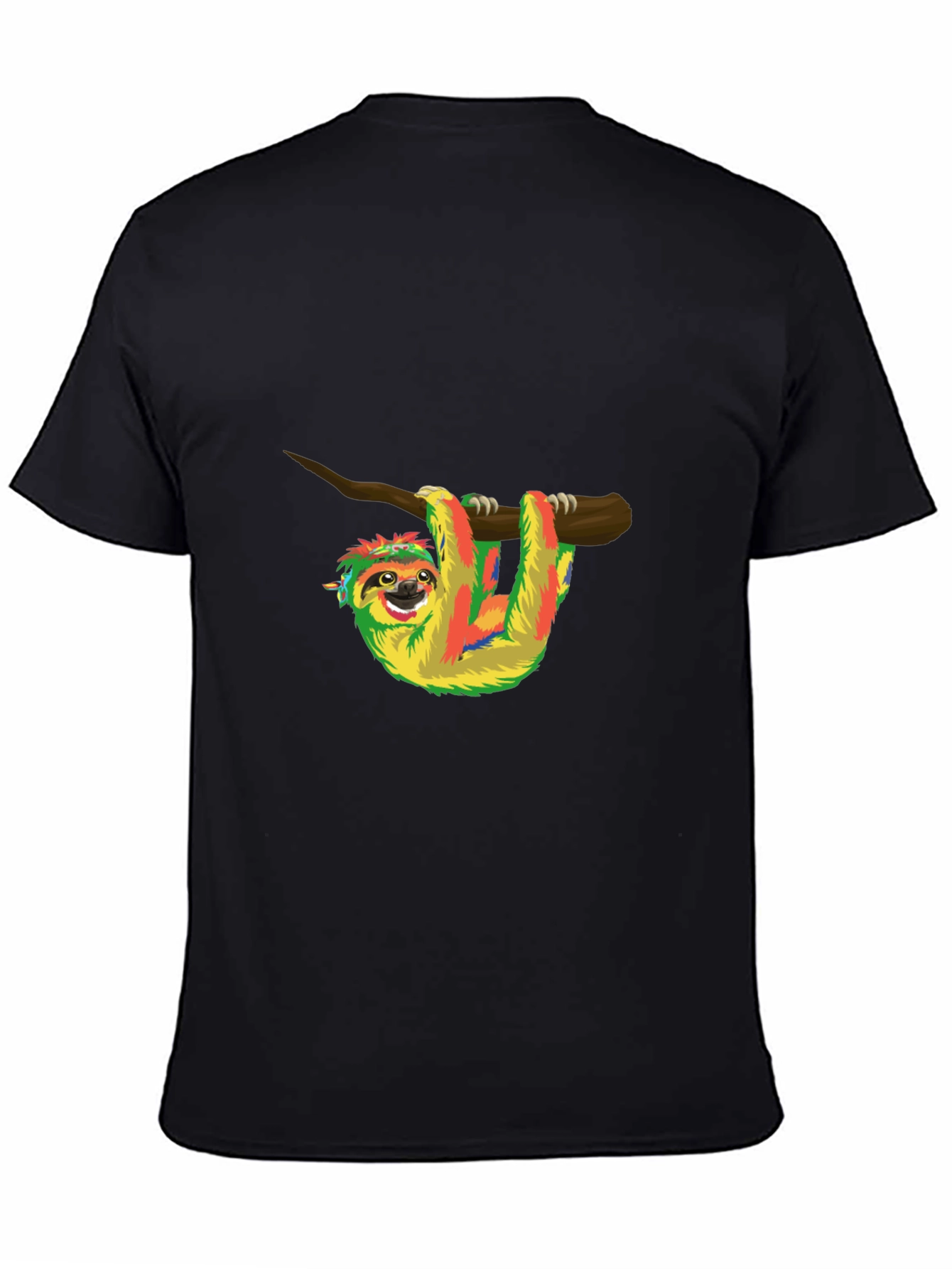 Black Sloth on Branch Graphic Tee - Comfy & Casual Style view 4