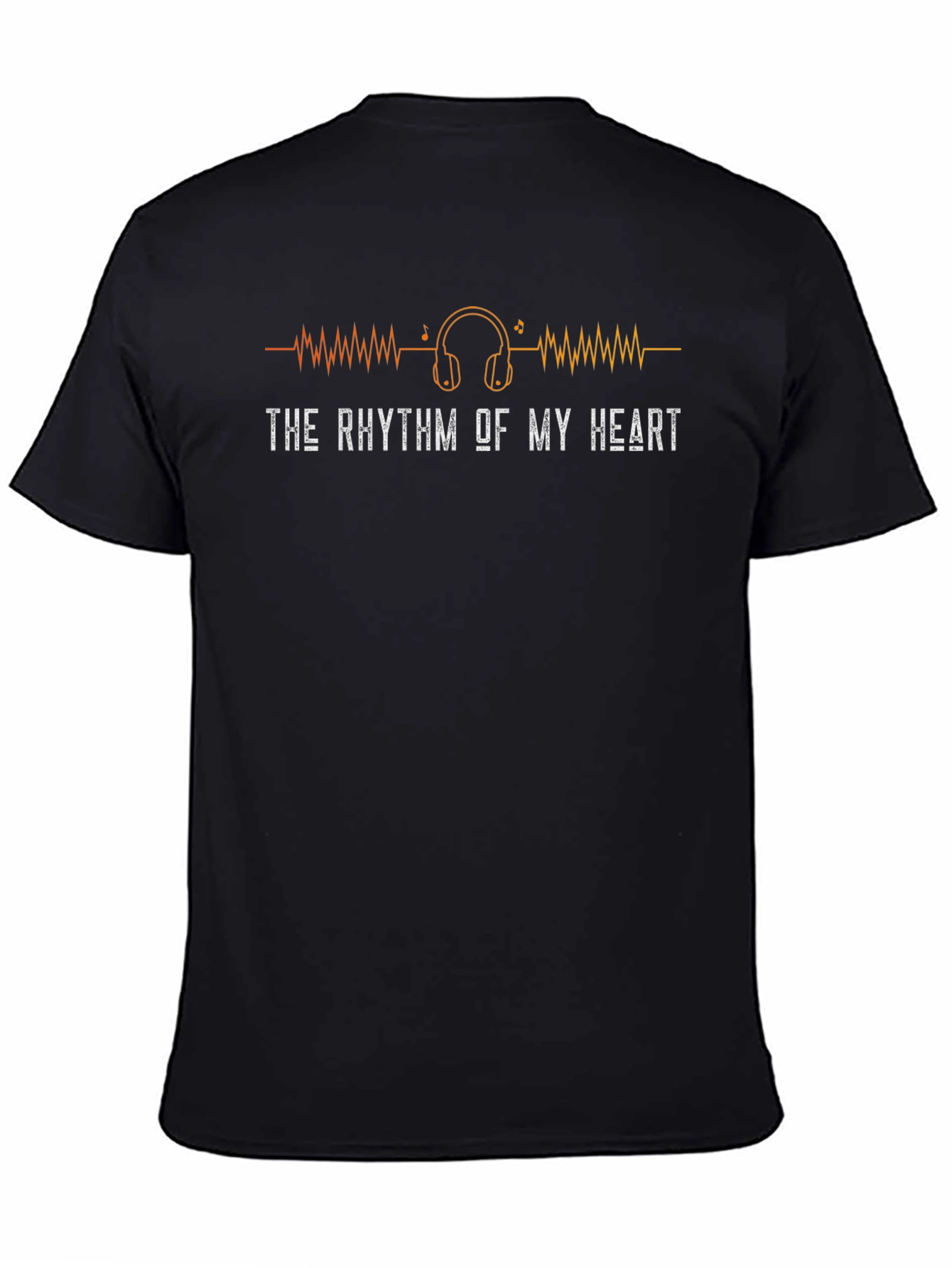 Black The Rhythm Of My Heart - Music Lover T-Shirt view 4