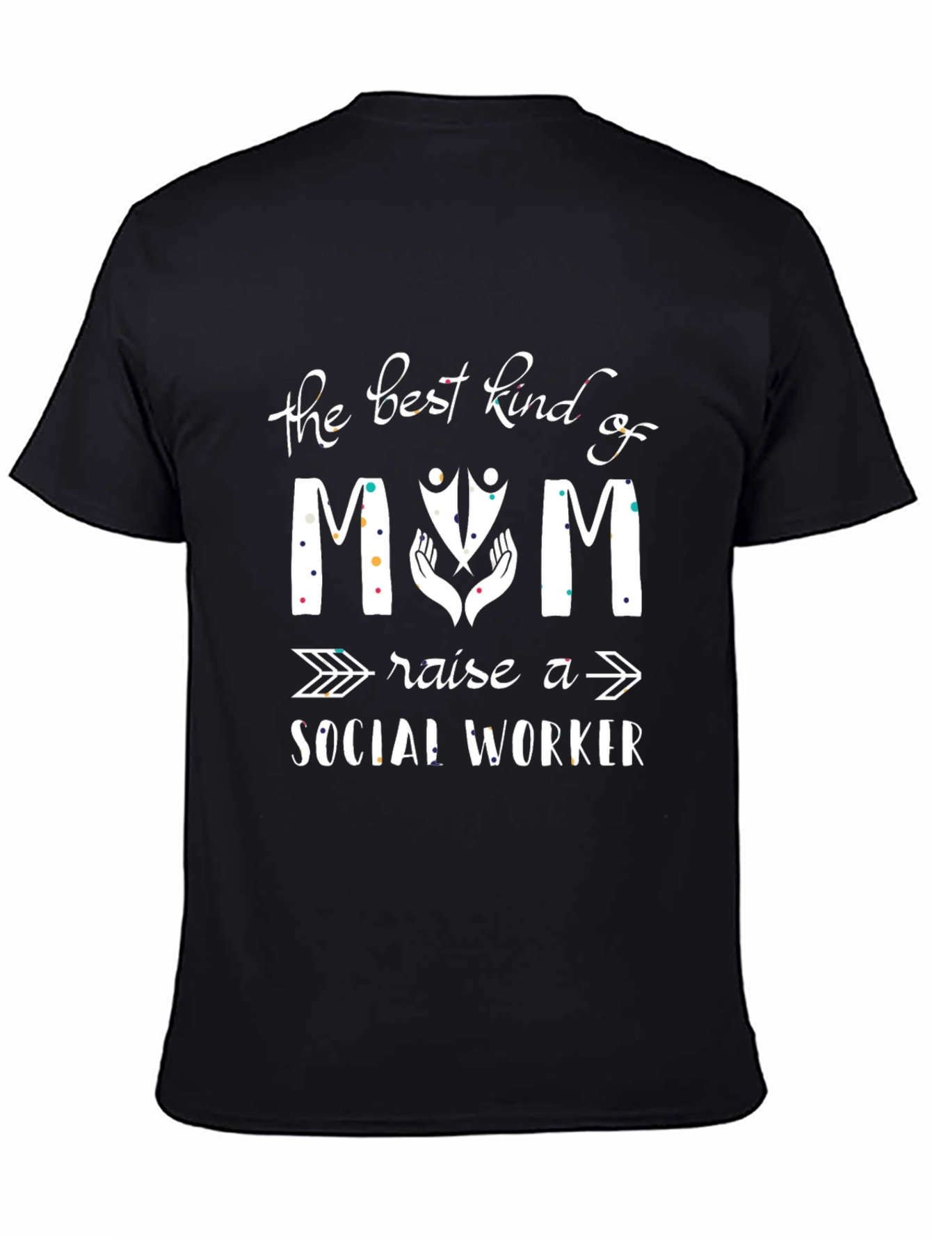 Black Best Kind of Mom Raises Social Worker Graphic T-Shirt view 4