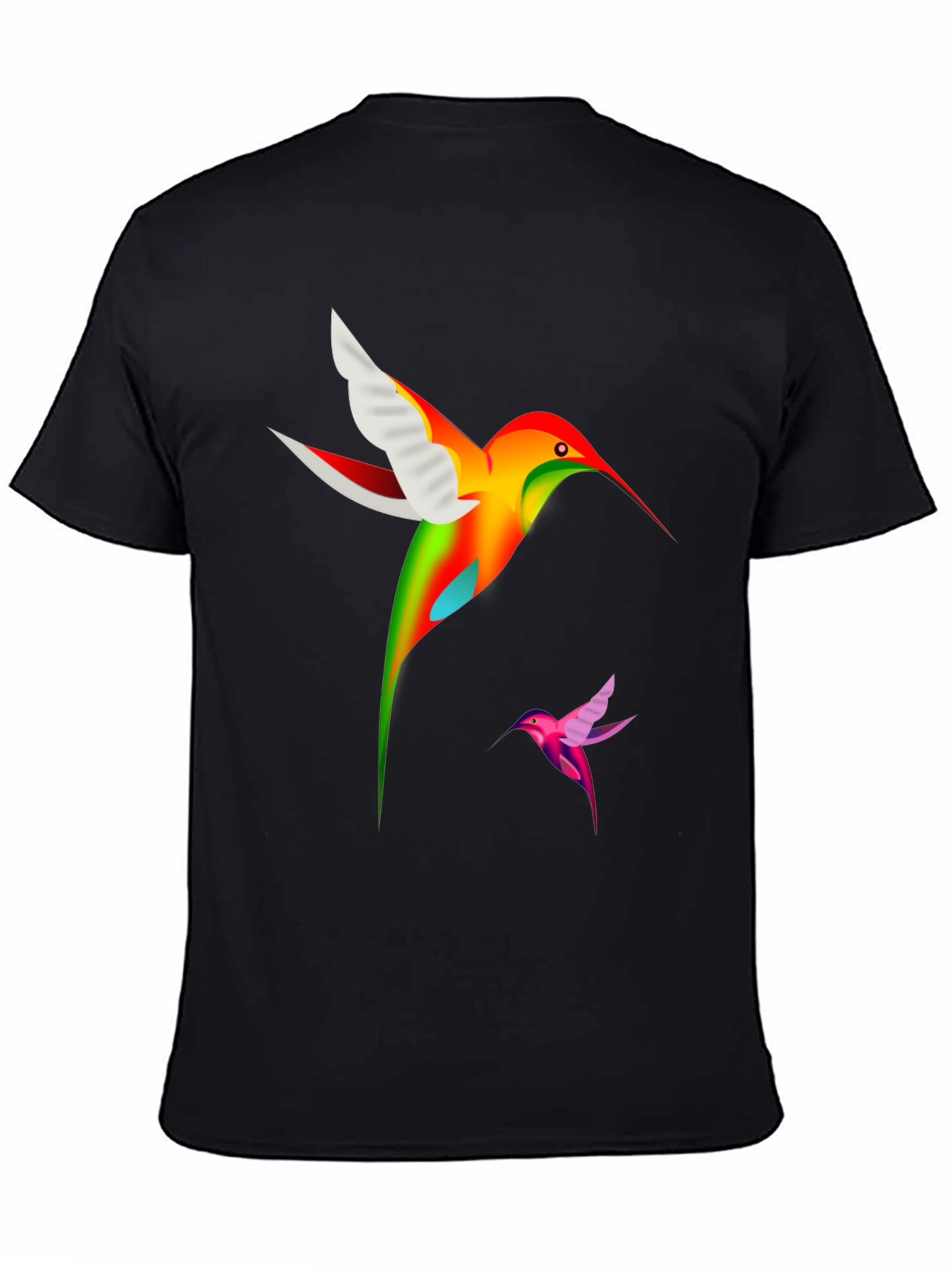 Black Hummingbird Graphic Tee - Bold Bird Design view 4