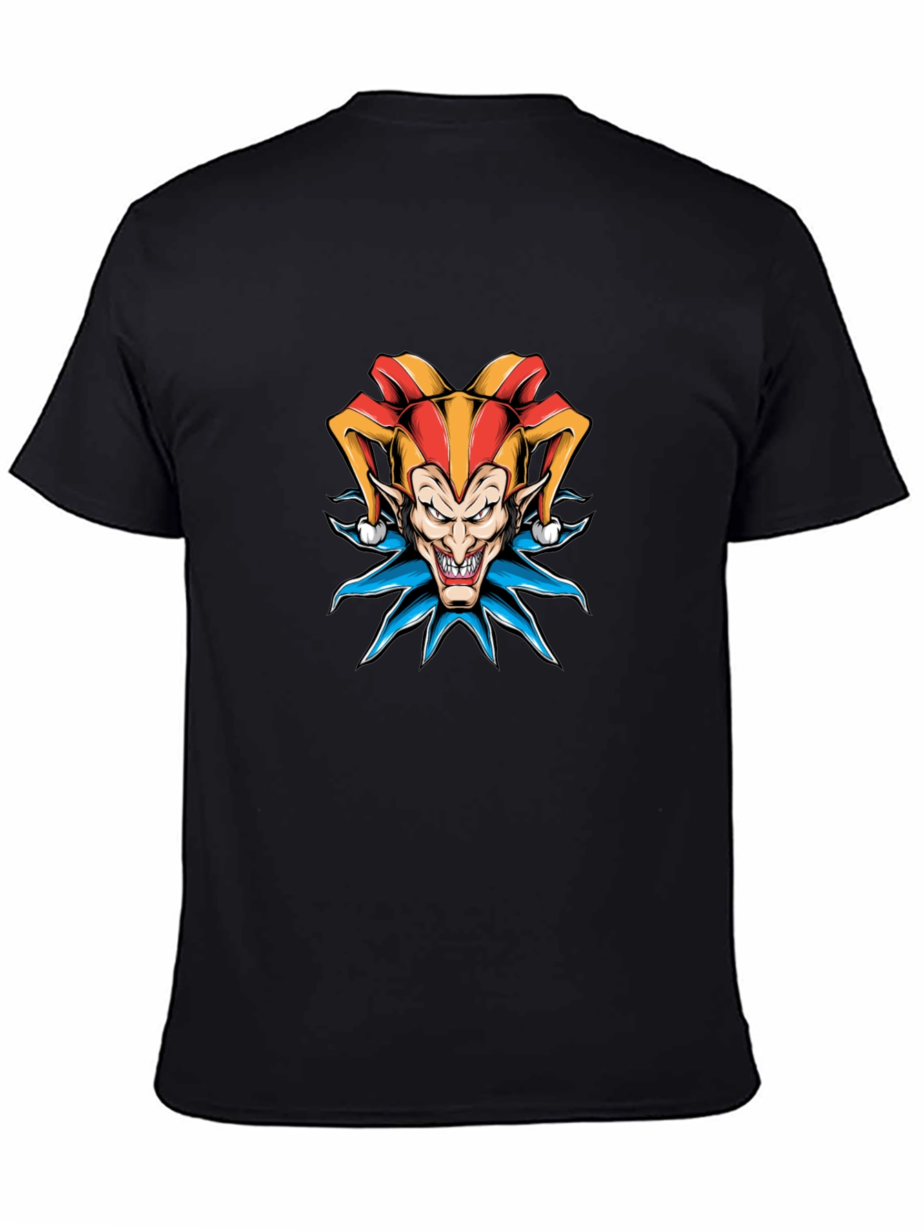 Black Men's Black T-Shirt with Joker Graphic view 4
