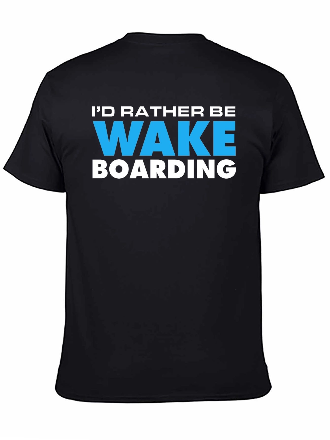 Black Wakeboarding Graphic Tee - Black Cotton Blend view 4