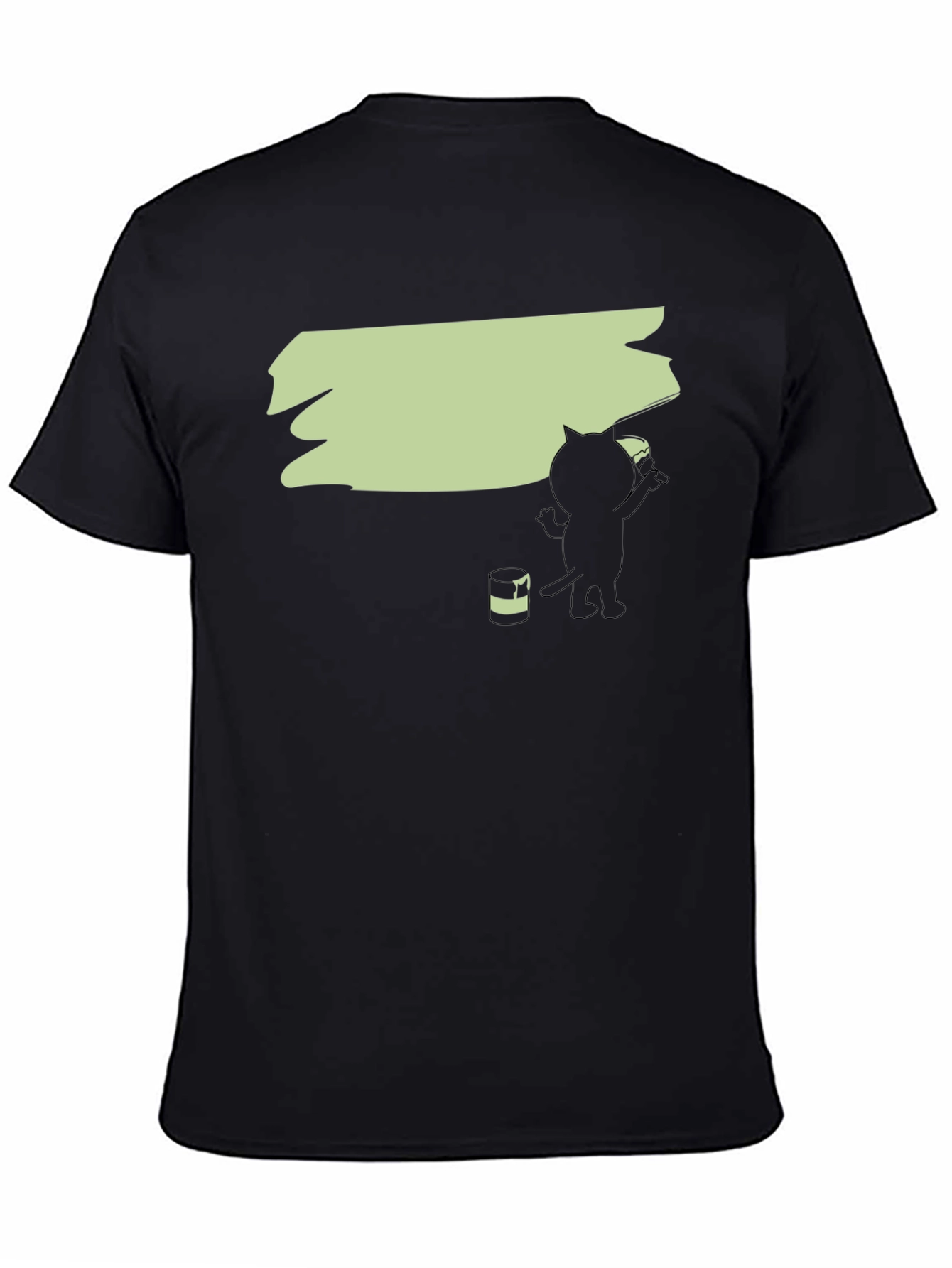 Black Cat Painting T-Shirt - Funny Artistic Tee view 4