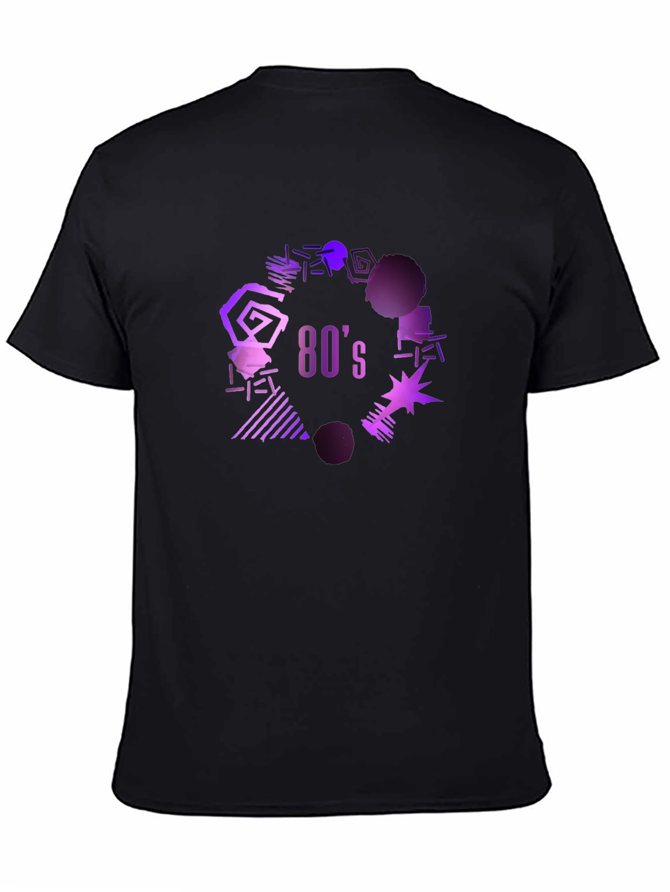 Black Retro 80's Graphic Tee - Black view 4