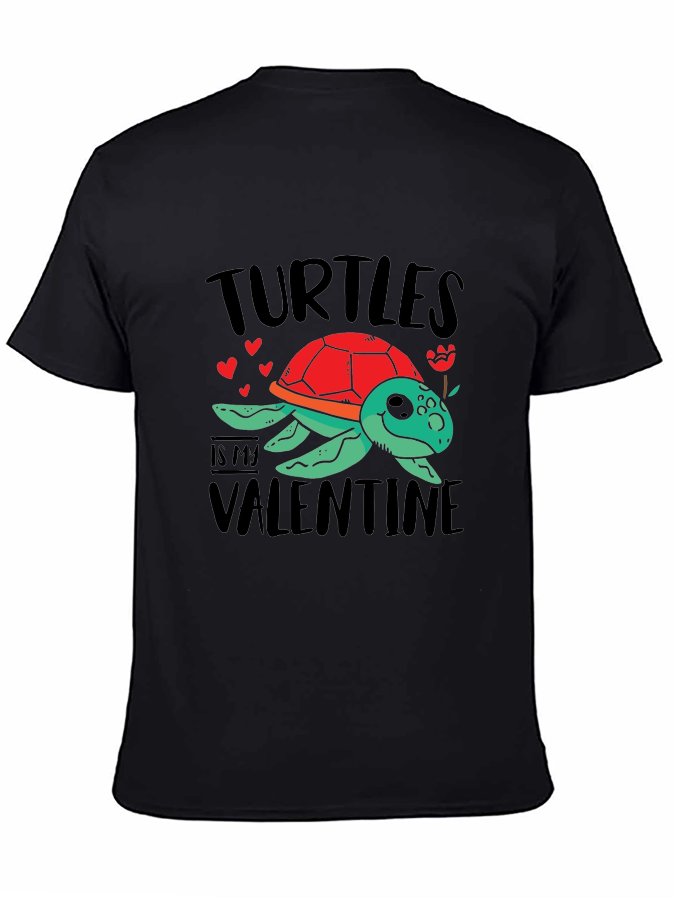 Black Turtle Valentine Graphic Tee Shirt view 4