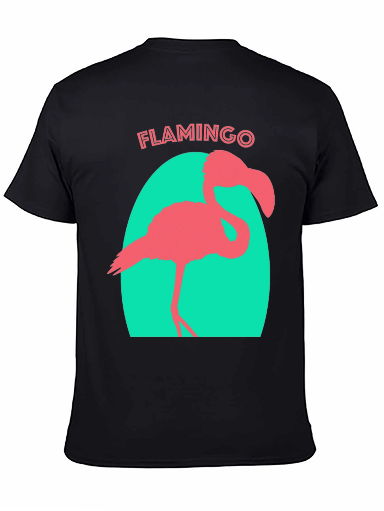 Black Flamingo Graphic Tee - Black Cotton T-Shirt view 4
