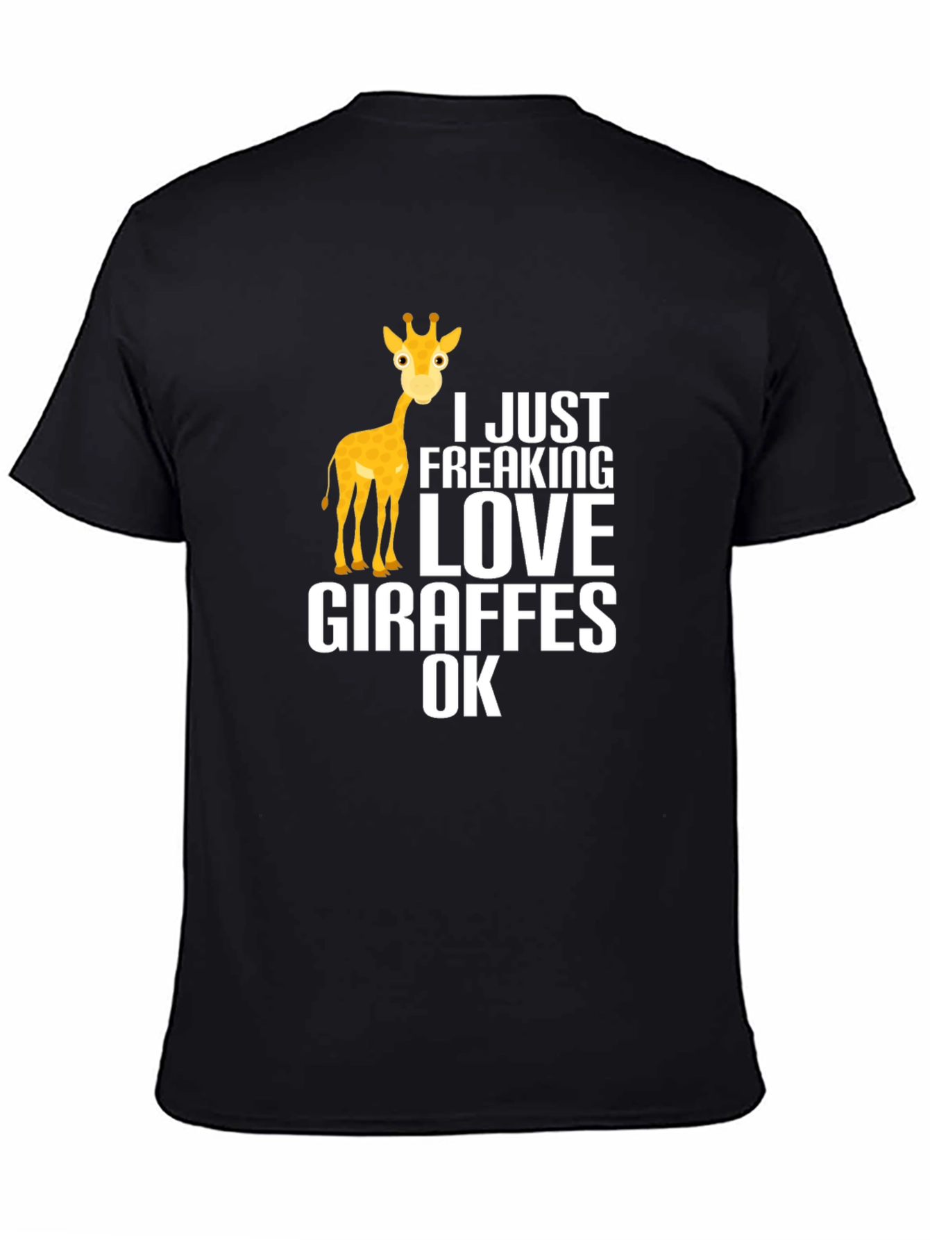 Black I Love Giraffes Graphic T-Shirt view 4