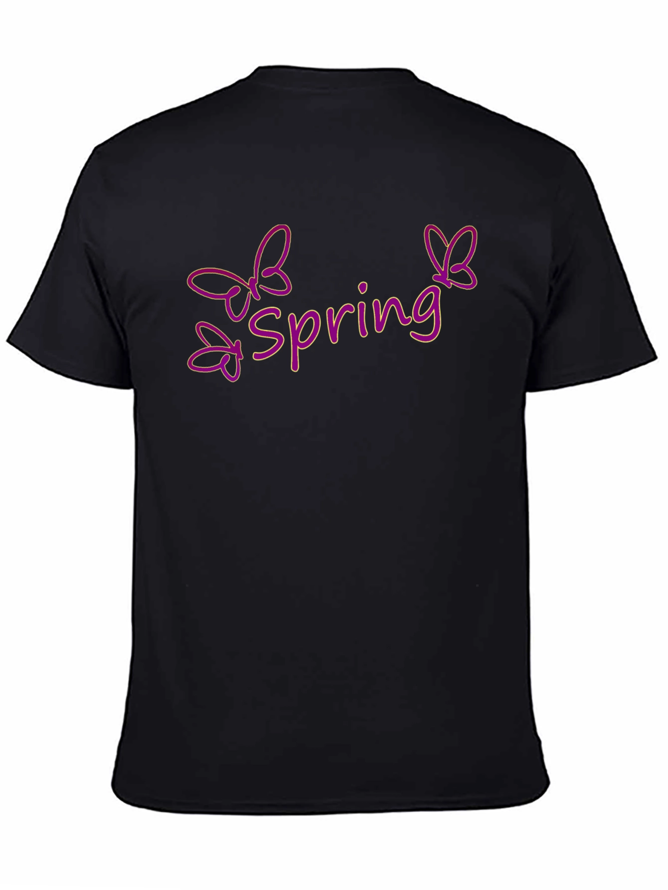 Black Spring Butterfly Graphic Tee - Black view 4