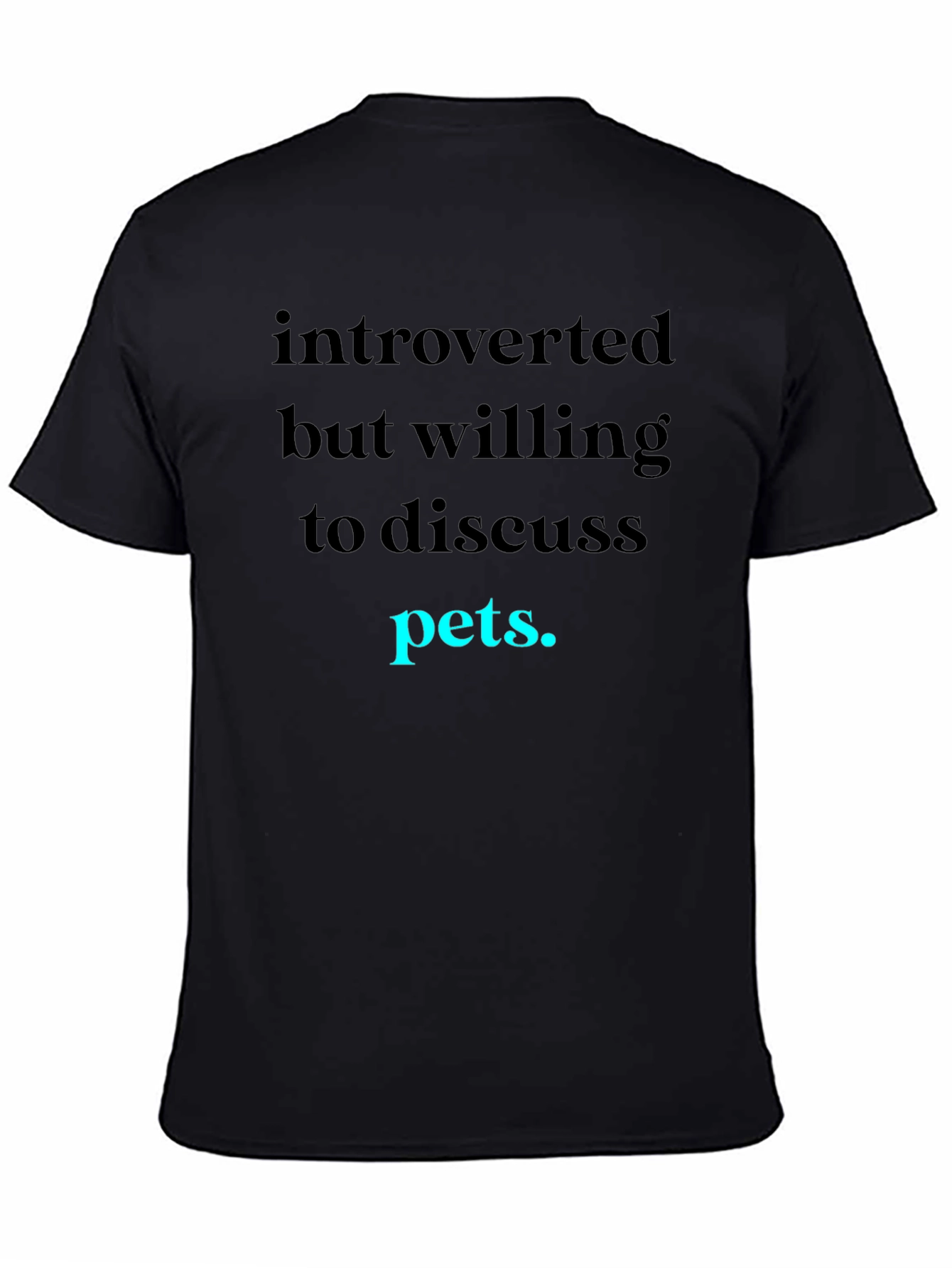 Black Introverted Pets Graphic Tee view 4