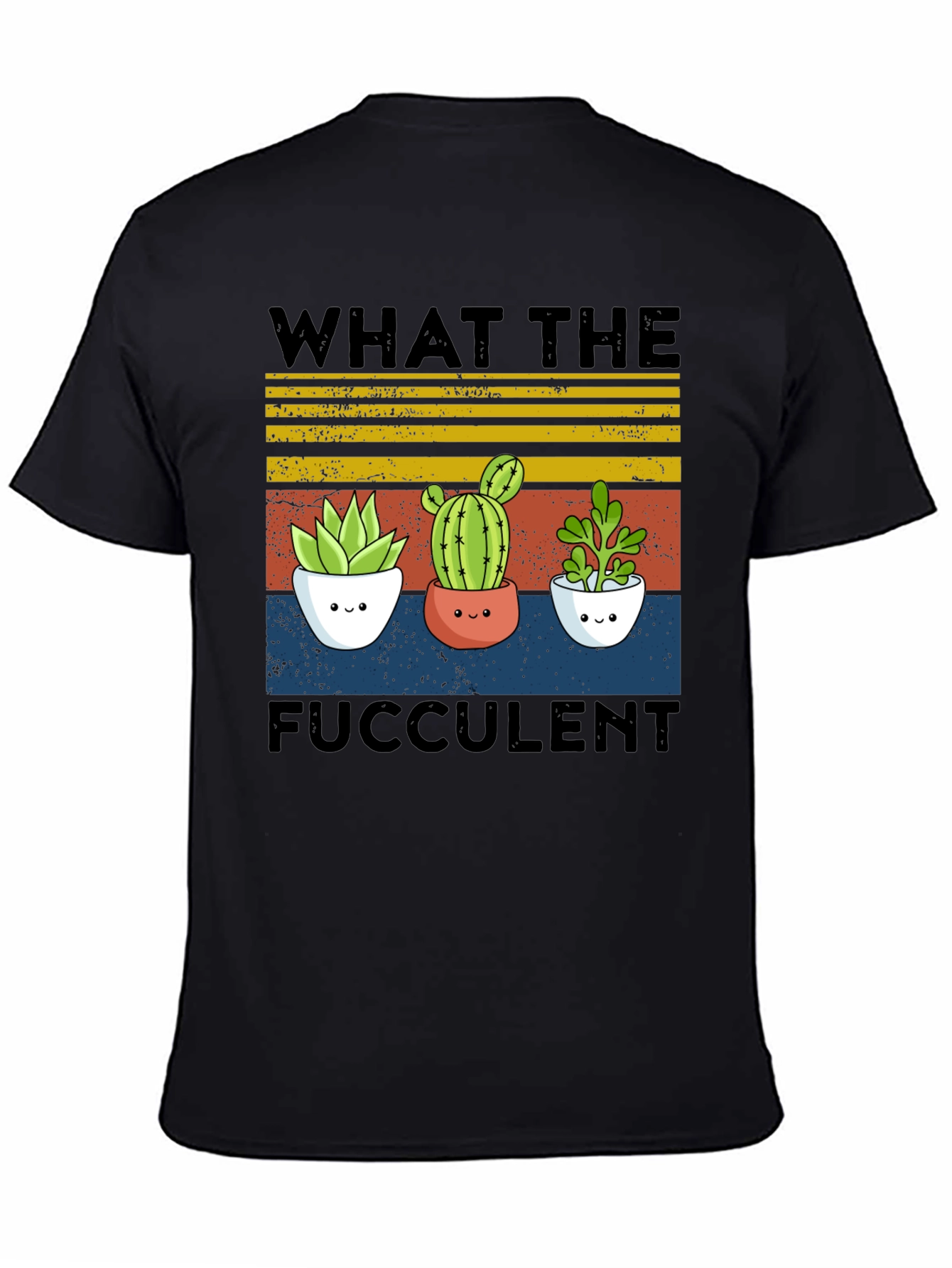 Black Fucculent Tee - Cute Cactus Plant Shirt view 4