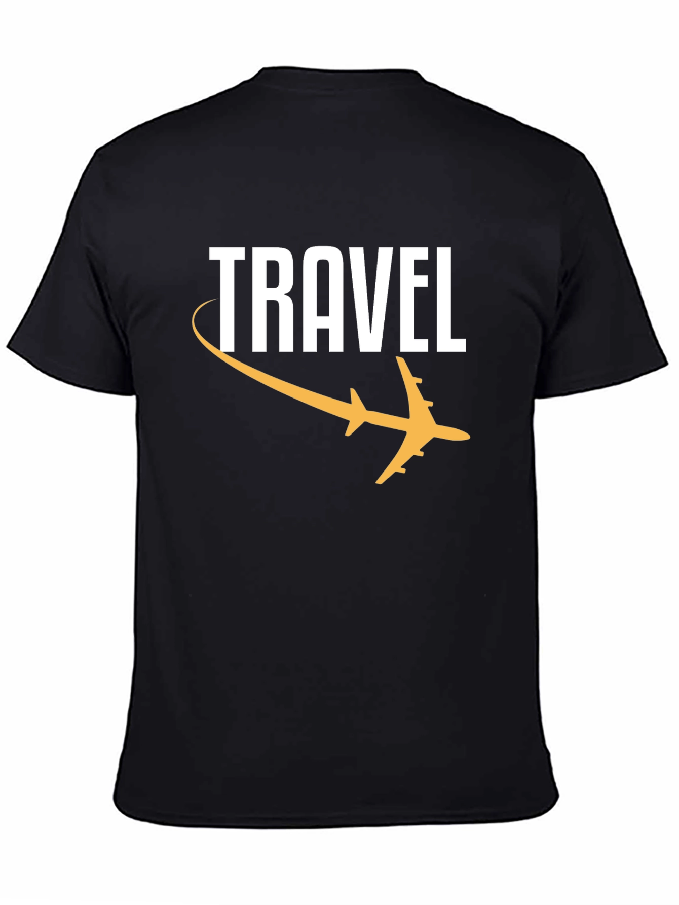 Black Travel Graphic Tee - Black Airplane T-Shirt view 4