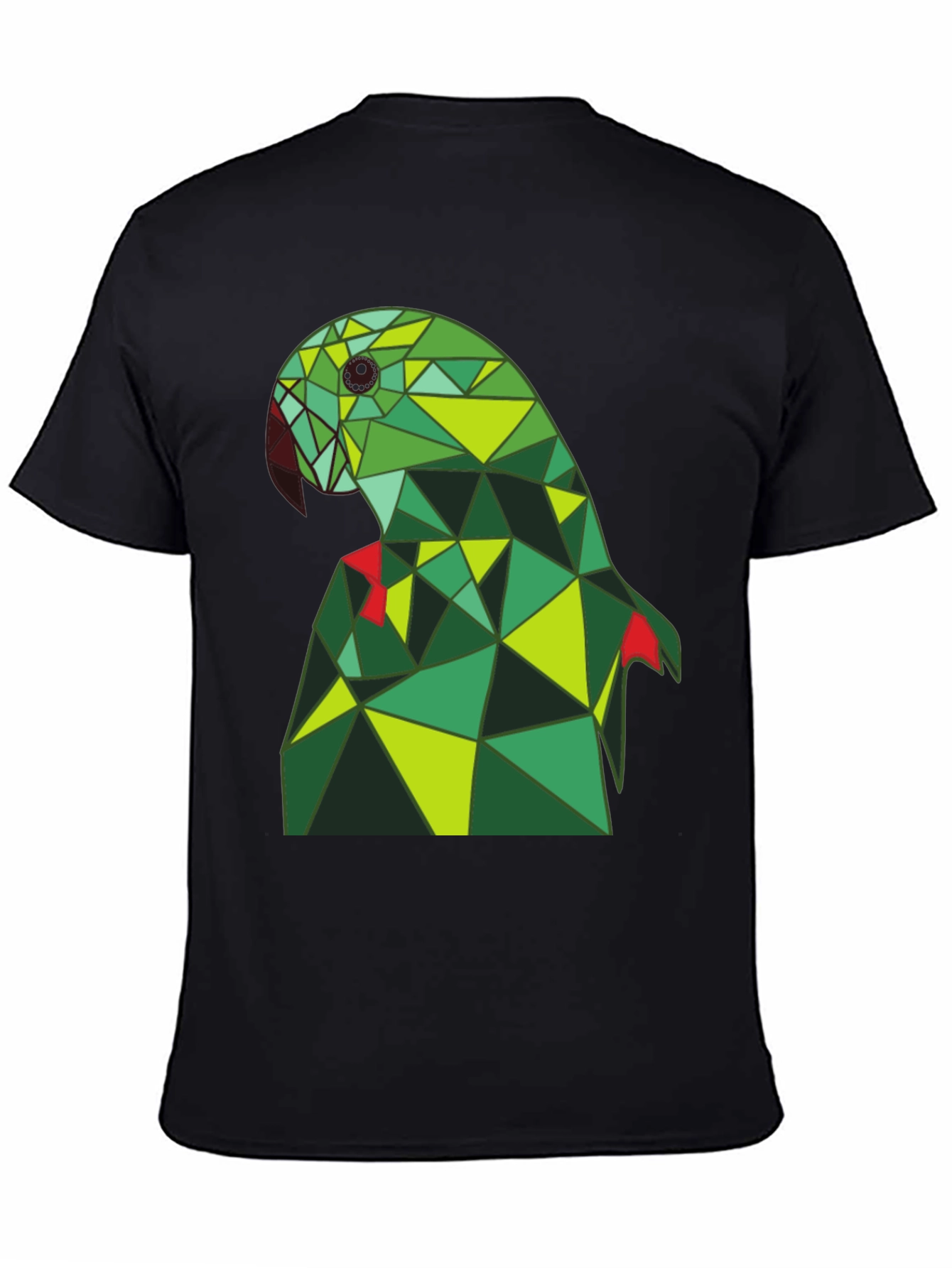 Black Geometric Parrot Tee - Stylish Graphic Print view 4