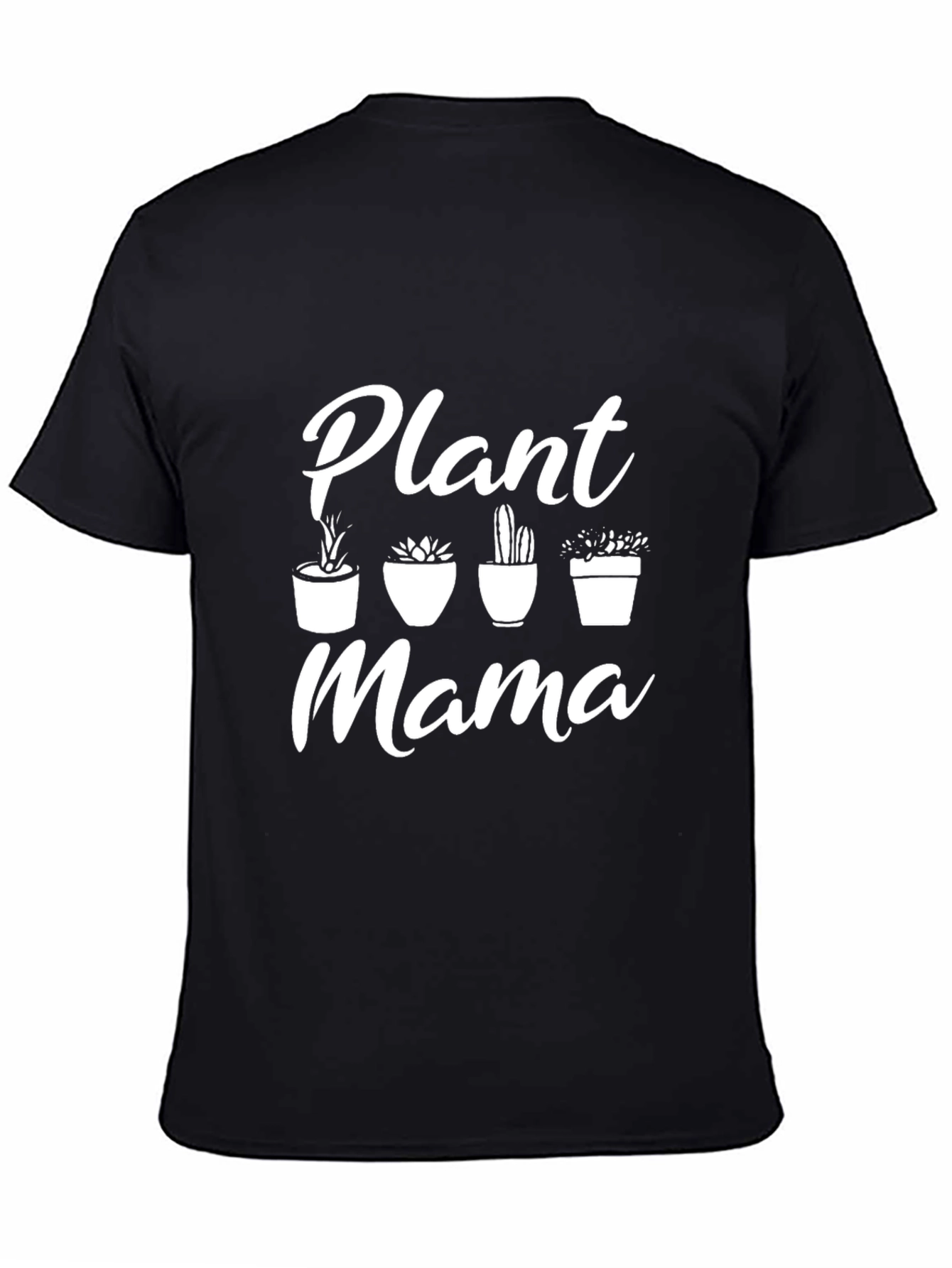 Black Plant Mama Graphic Tee - Black Cotton T-Shirt view 4