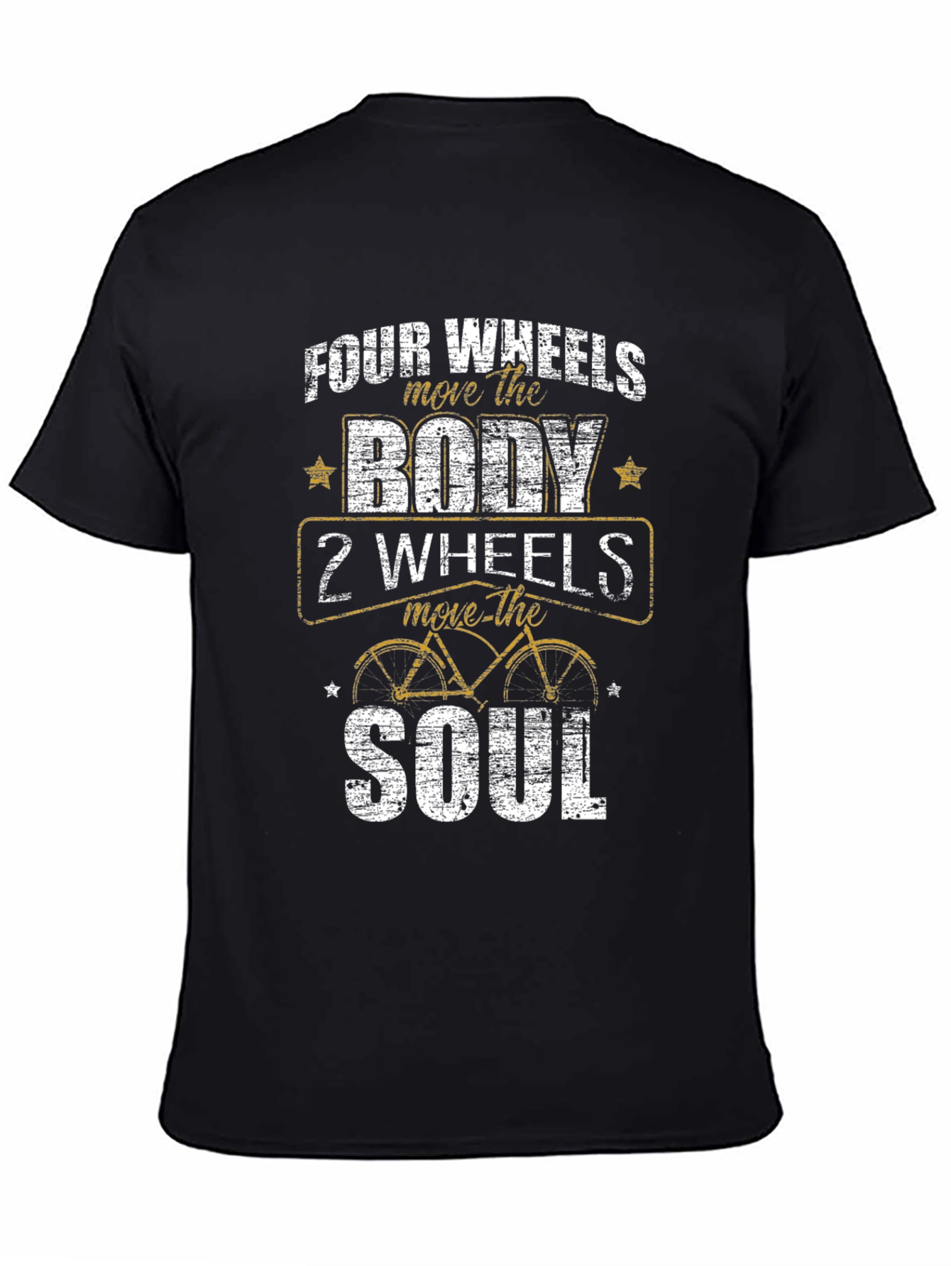Black Four Wheels Move the Body T-Shirt view 4
